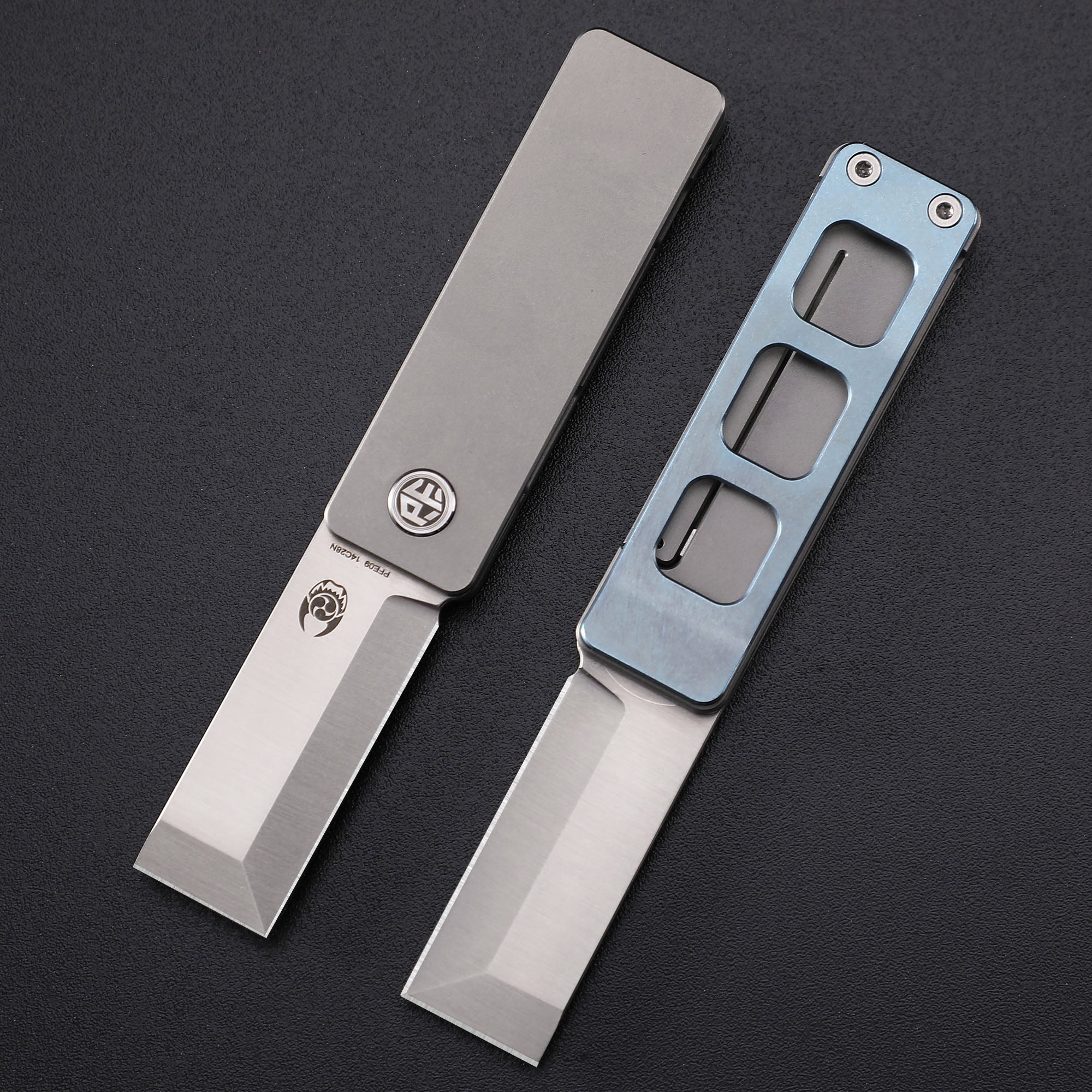 Petrified Fish PFE09 Cash ,1.81" 14C28N Satin Blade, 48g Titanium Handle Front Flipper Folding knife