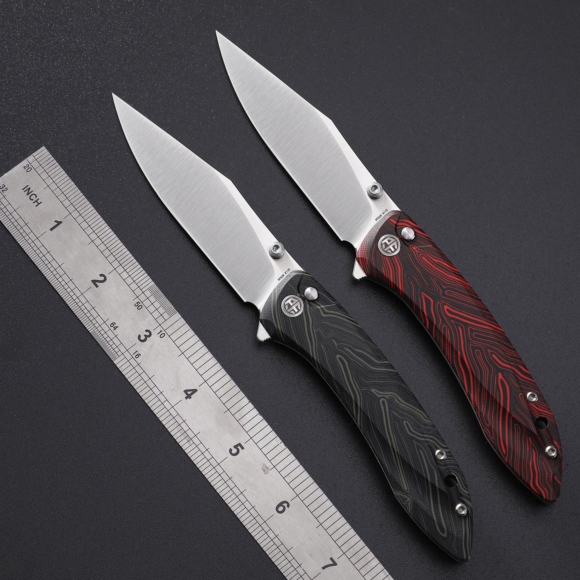 Petrified Fish PFE08 Grow ,3.62" K110 Satin Blade, 108g G10 Handle Button Lock Folding knife