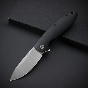 Petrified Fish PFB01 Terra ,3.54" D2 Blade, Gmascus/G10/Micarta Handle Flipper Liner lock Folding knife