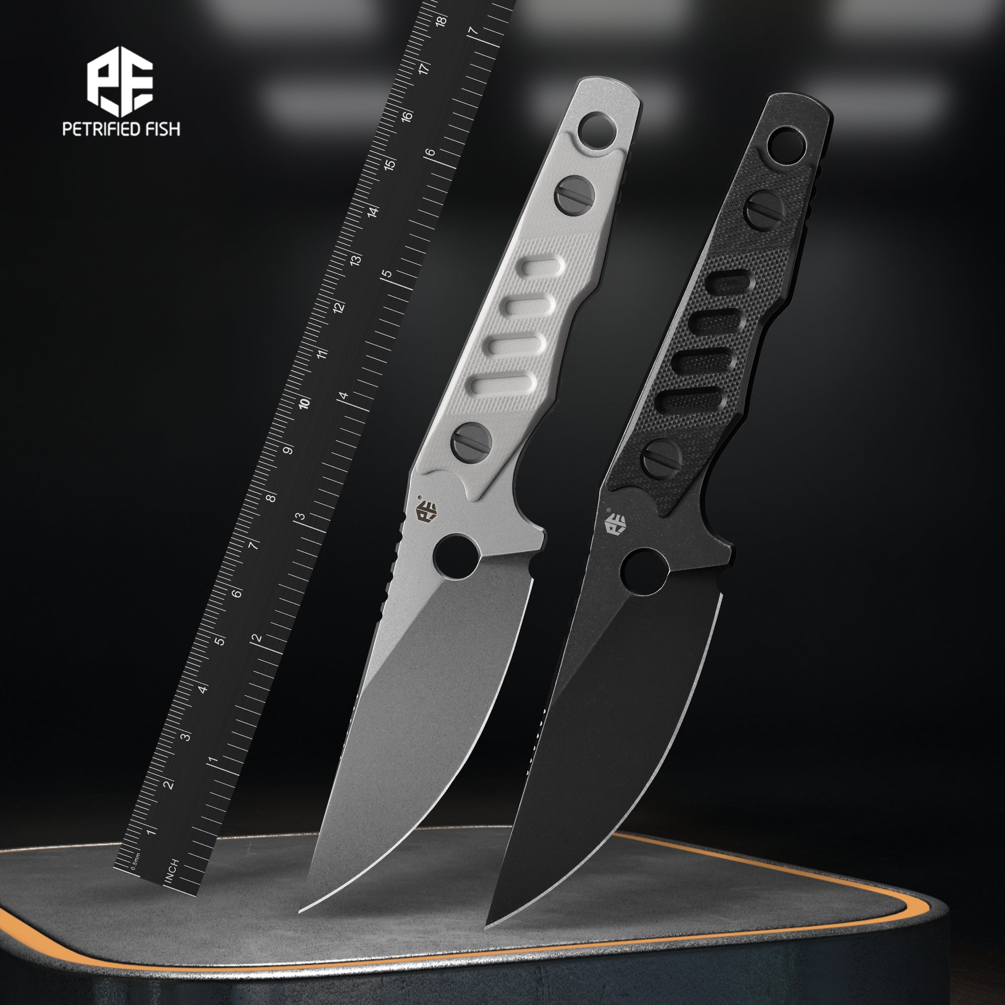Petrified Fish PFE18 - Bison L, N690 Steel Skeleton knife