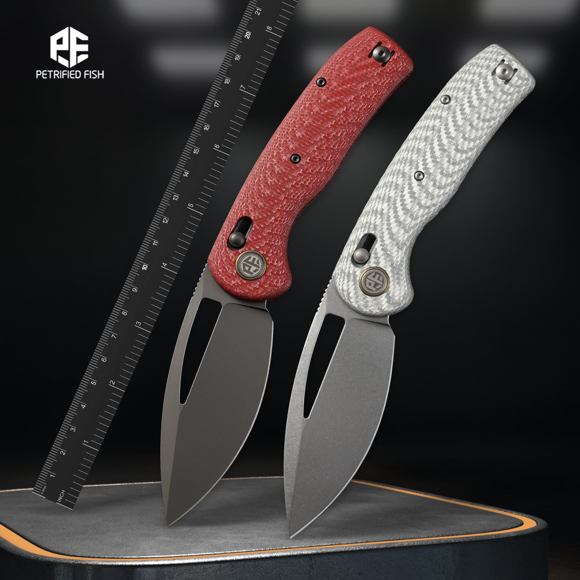 Petrified Fish PFP13 - Viper, 3.50" K110 Steel Blade, G10 Handle, Crossbar Lock Folding knife