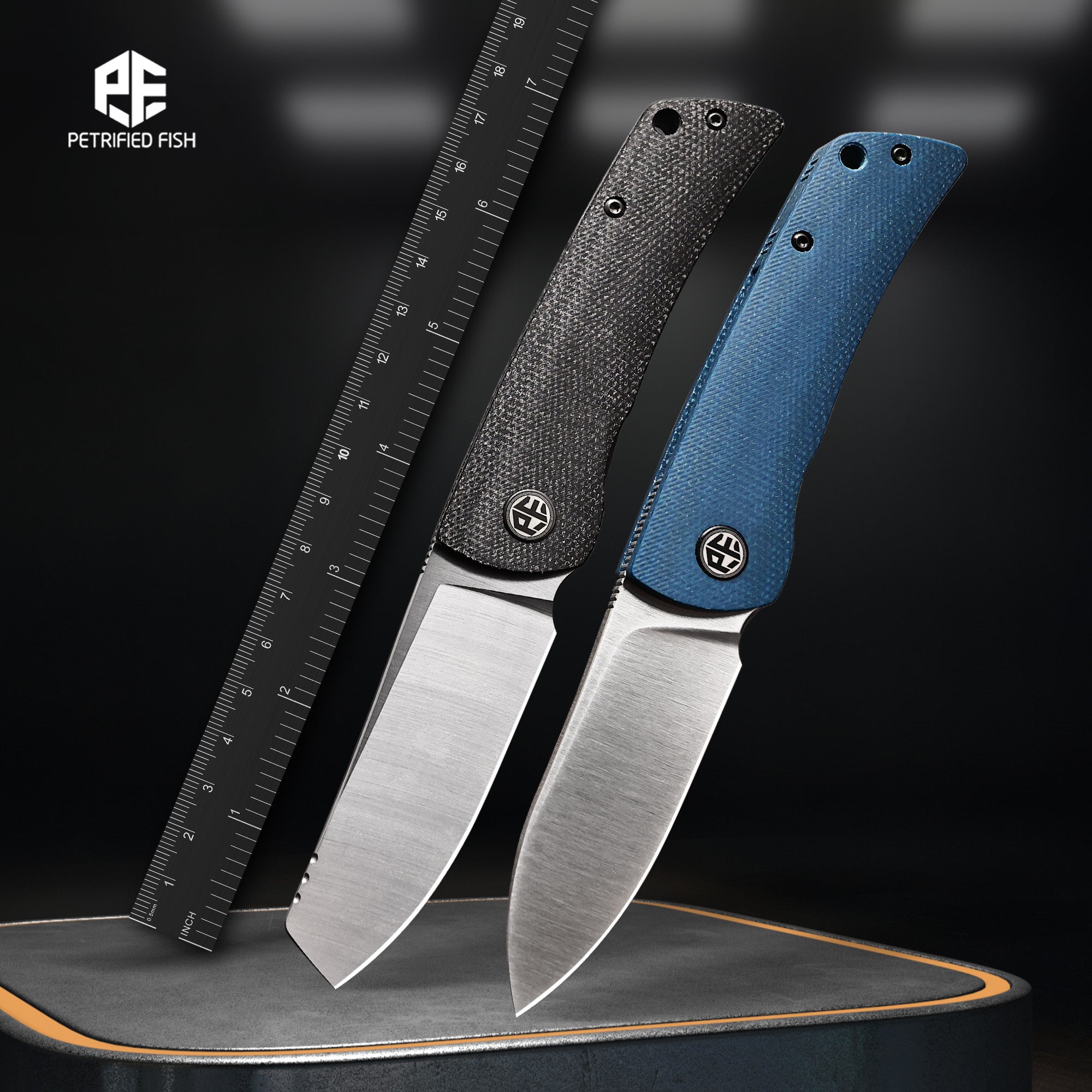 Petrified Fish PFE05 Flavorist,3.15" K110 Satin Blade,94g Micarta Handle,Front Flipper Liner Lock Folding Knife