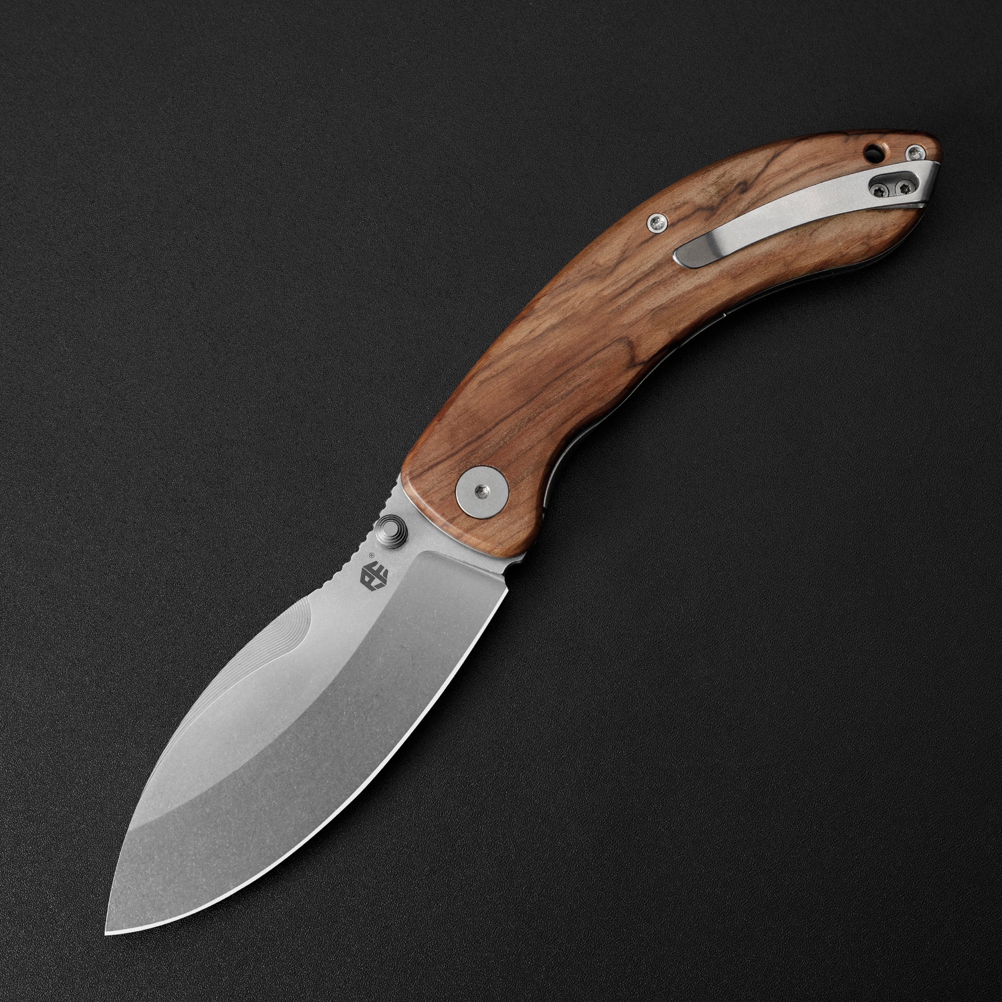 Petrified Fish PFB06 - Zonda, 3.74" 14C28N Steel Blade, G10/Wood Handle, Liner Lock Folding knife