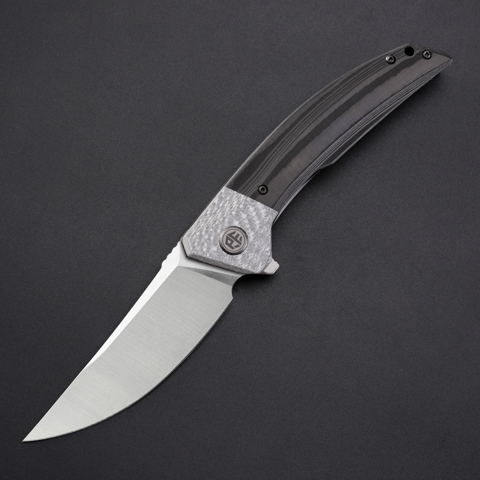 Petrified Fish PFP05 Deepsea ,3.66” K110 Blade,Carbon fiber/Micarta/Carbon fiber&G10 Handle Flipper Liner lock Folding knife