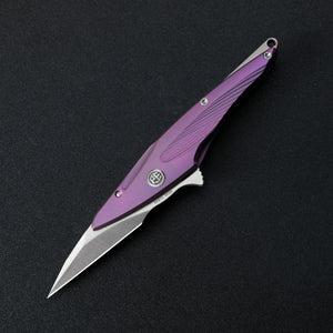 Petrified Fish PFE10 Hummingbird,1.06" M390 Satin/Black Stonewashed Blade, 30g Titanium Handle Frame lock Folding knife