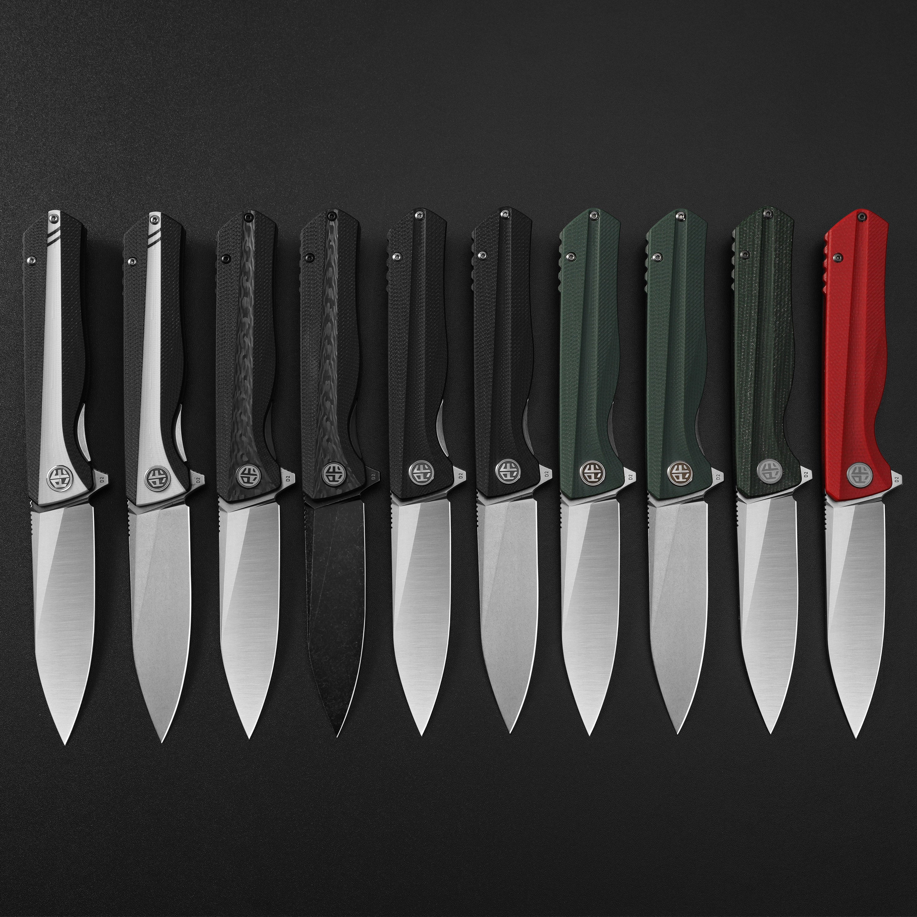 PF818 D2 steel flipper folding knive G10 handle
