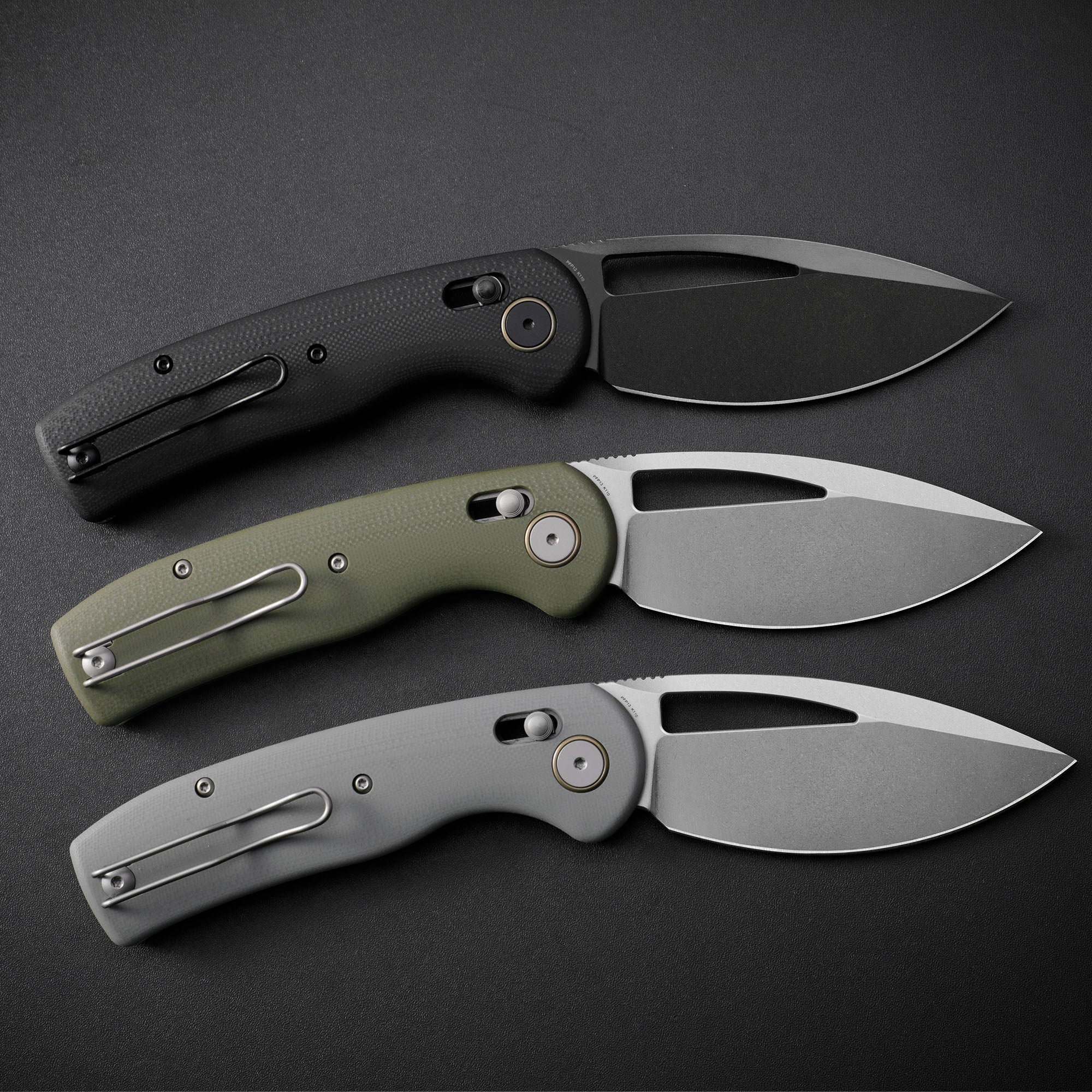 Petrified Fish PFP13 - Viper, 3.50" K110 Steel Blade, G10 Handle, Crossbar Lock Folding knife