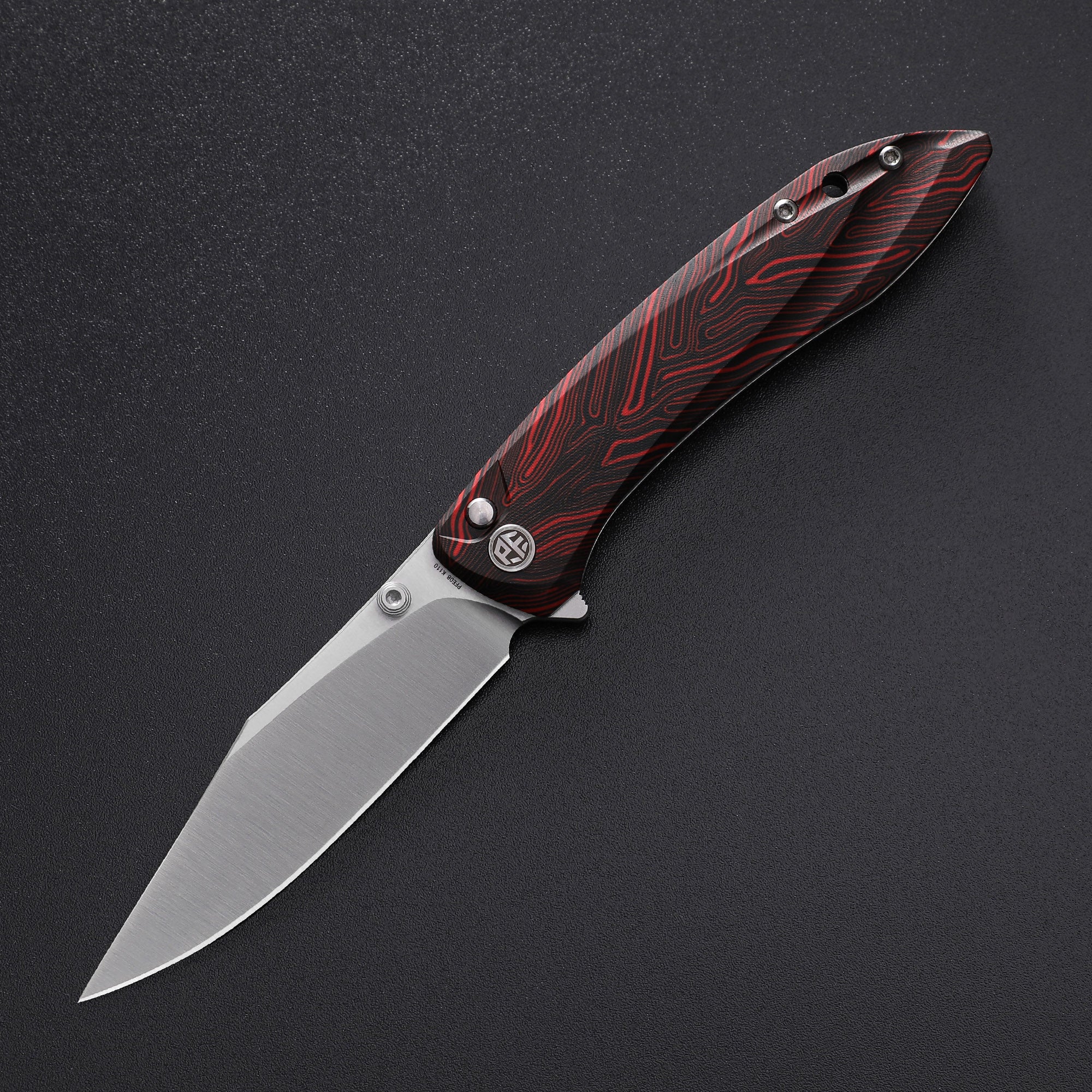 Petrified Fish PFE08 Grow ,3.62" K110 Satin Blade, 108g G10 Handle Button Lock Folding knife