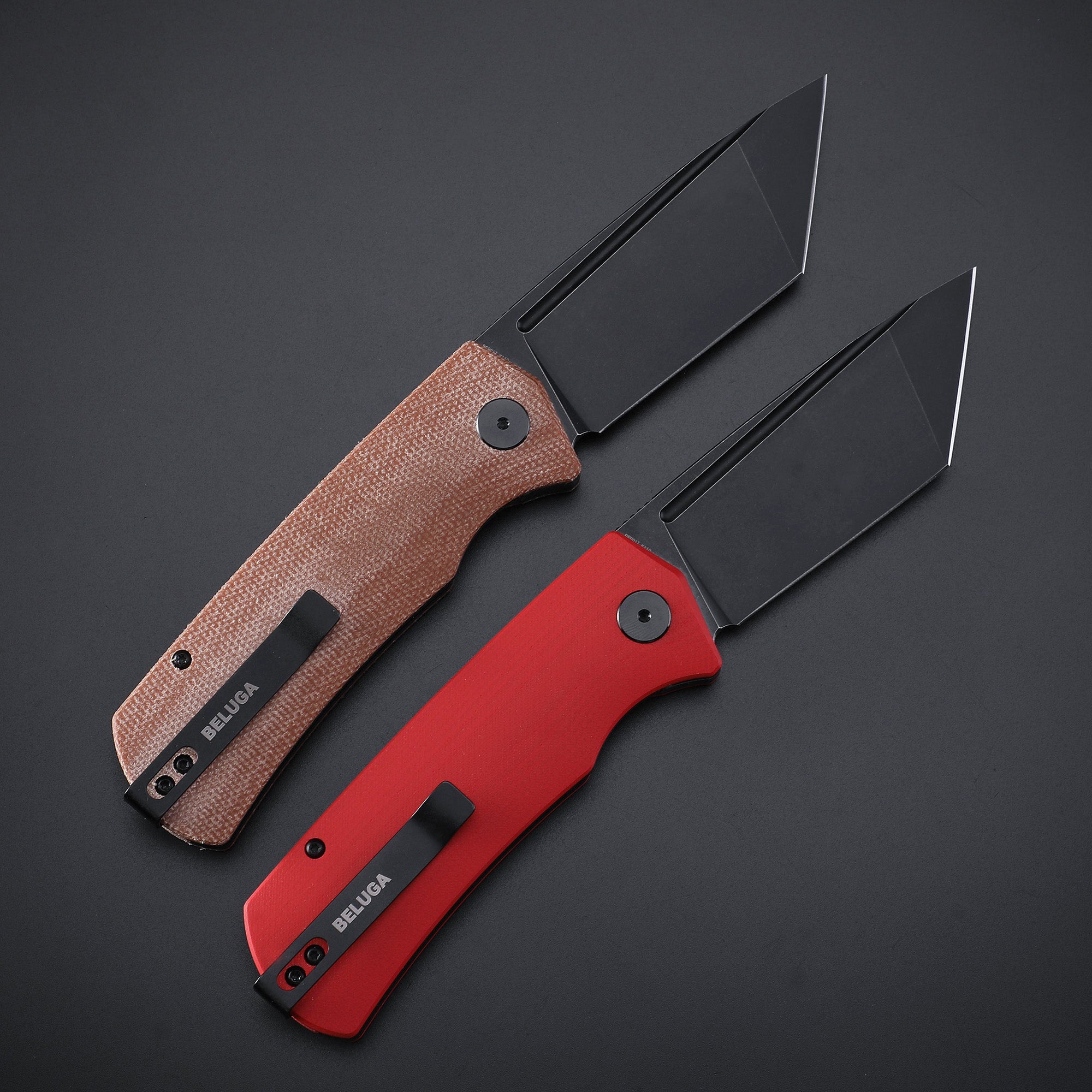 Petrified Fish PFP01T Beluga  ,3.58" K110 Stonewashed Blade,  Front Flipper Liner lock Folding knife