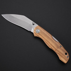 Petrified Fish PFE12 Skalor,3.39" 154CM Blade, 120g Olive Wood Handle Lock Back Folding knife