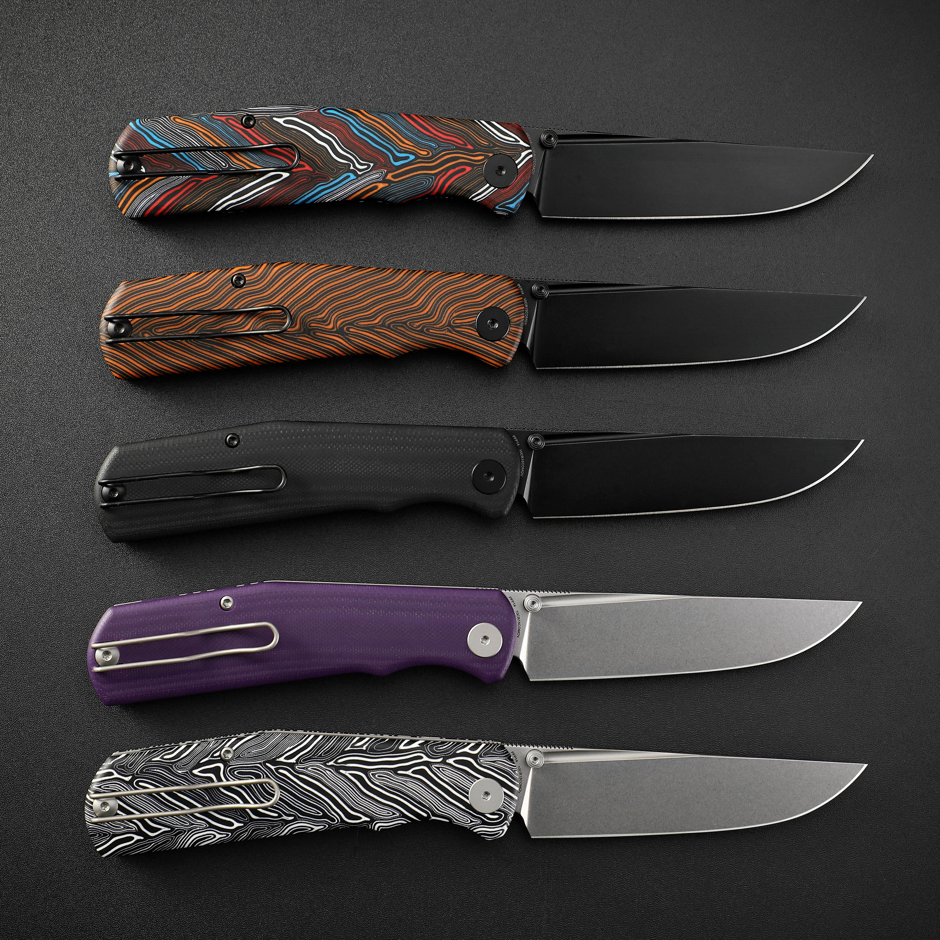 Petrified Fish PFP14 - Lis, 3.90" 10Cr15CoMov Steel Blade, G10 Handle, Button Lock Folding knife