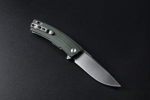 Petrified Fish PFP02 Magazine,3.66“ D2 Satin Blade，G10/Micarta/Carbon Fiber 145g folding Kinfe