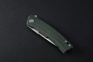 Petrified Fish PFP02 Magazine,3.66“ D2 Satin Blade，G10/Micarta/Carbon Fiber 145g folding Kinfe