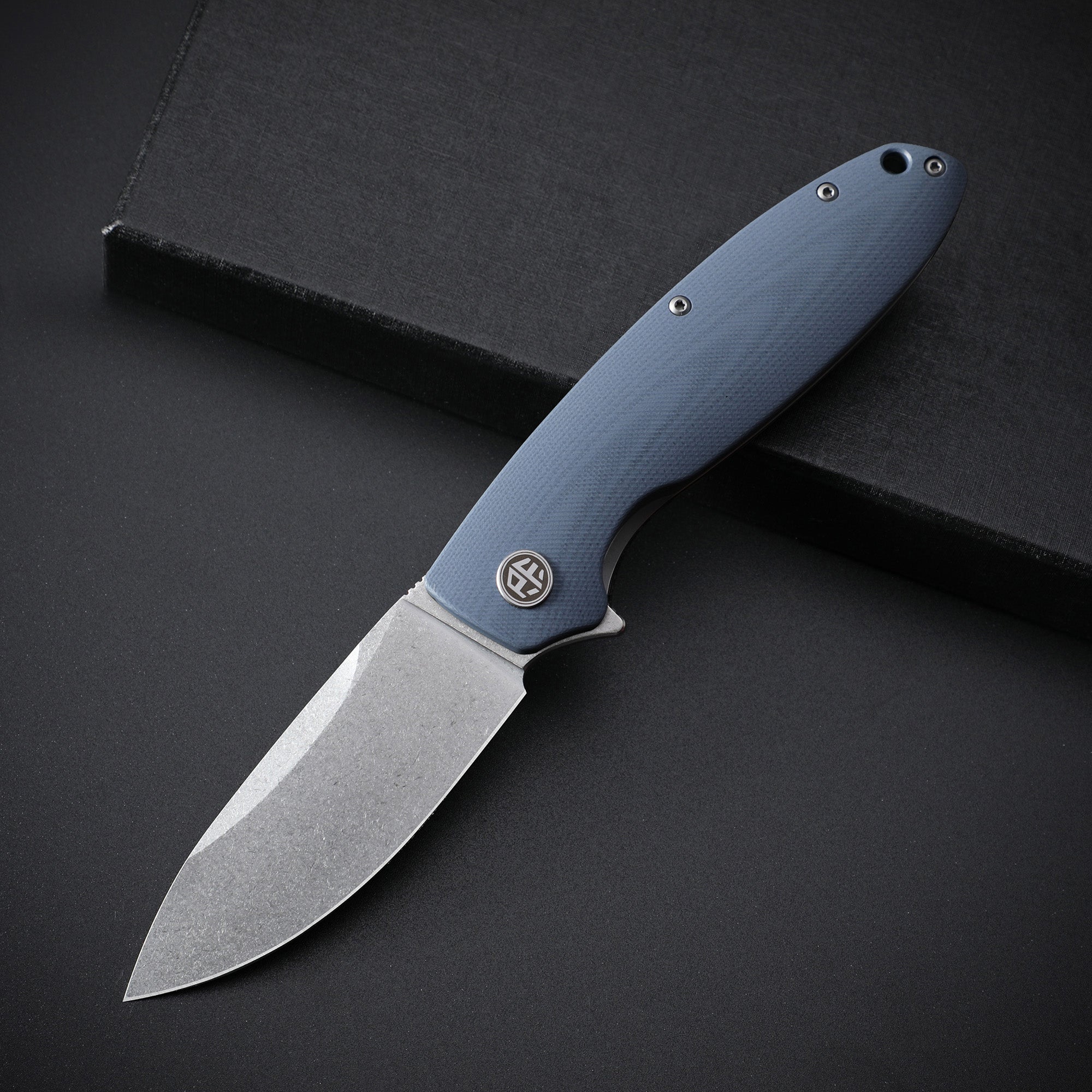 Petrified Fish PFB01 Terra ,3.54" D2 Blade, Gmascus/G10/Micarta Handle Flipper Liner lock Folding knife