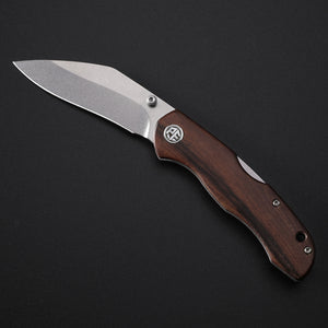 Petrified Fish PFE12 Skalor,3.39" 154CM Blade, 120g Olive Wood Handle Lock Back Folding knife