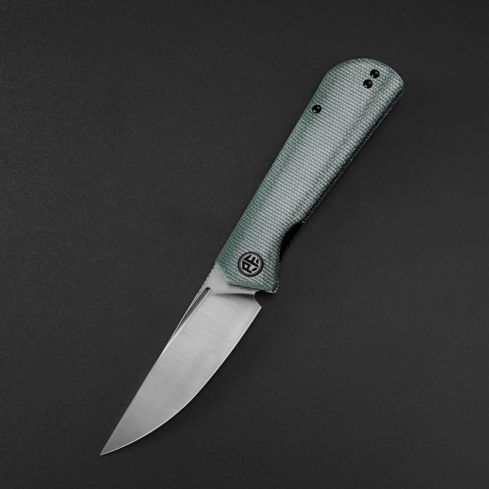 Petrified Fish PFP07 Viking  ,3.62" K110/Damascus Blade, G10/Micarta/Wood Handle Front Flipper Liner lock Folding knife