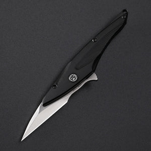 Petrified Fish PFE10 Hummingbird,1.06" M390 Satin/Black Stonewashed Blade, 30g Titanium Handle Frame lock Folding knife