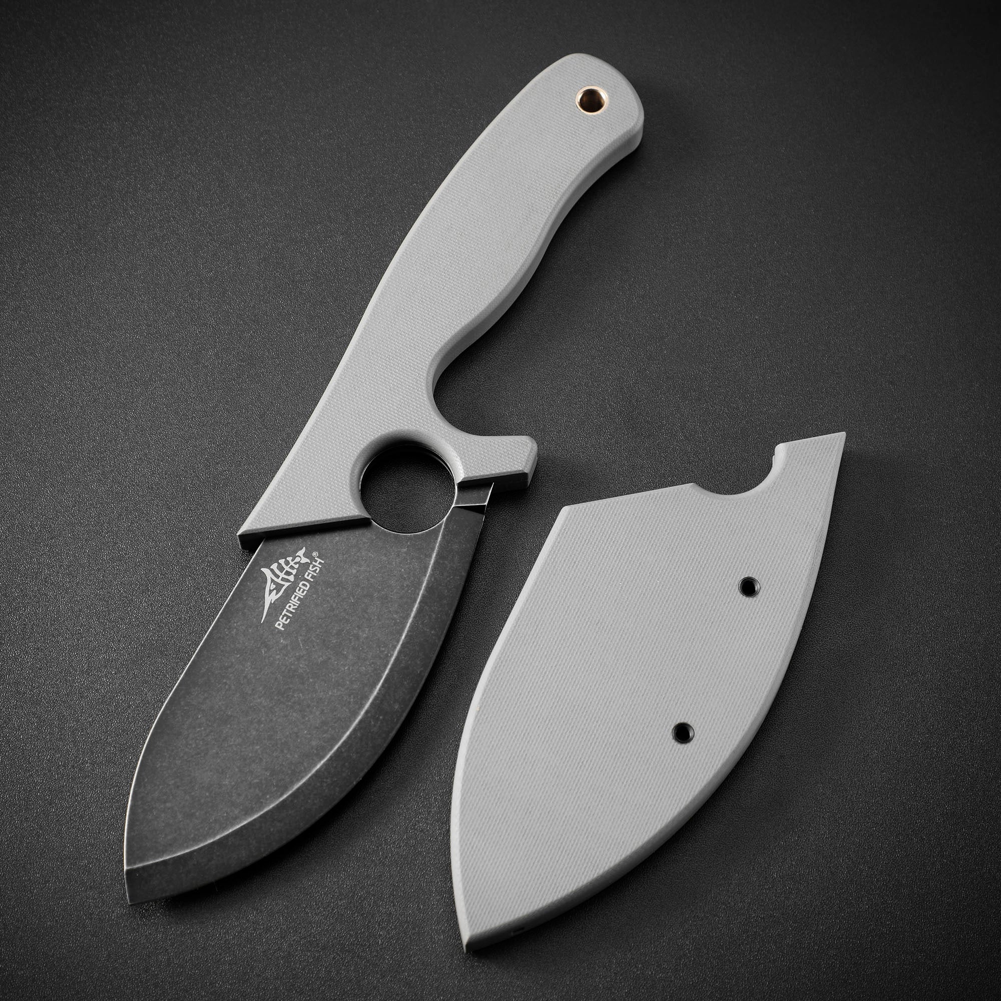 Petrified Fish PFH01 EEL , 3.46" 9CR18MOV Steel Blade, G10 Handle, Multifunctional Fixed Blade knife