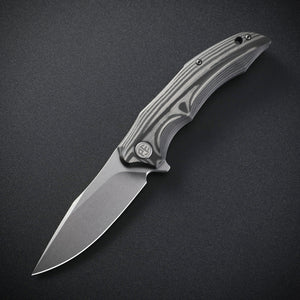 Petrified Fish PFP10 Hairtail ,3.54" K110 Steel Blade, 149g Micarta/Carbon Fiber Handle, Flipper Liner lock  Folding knife