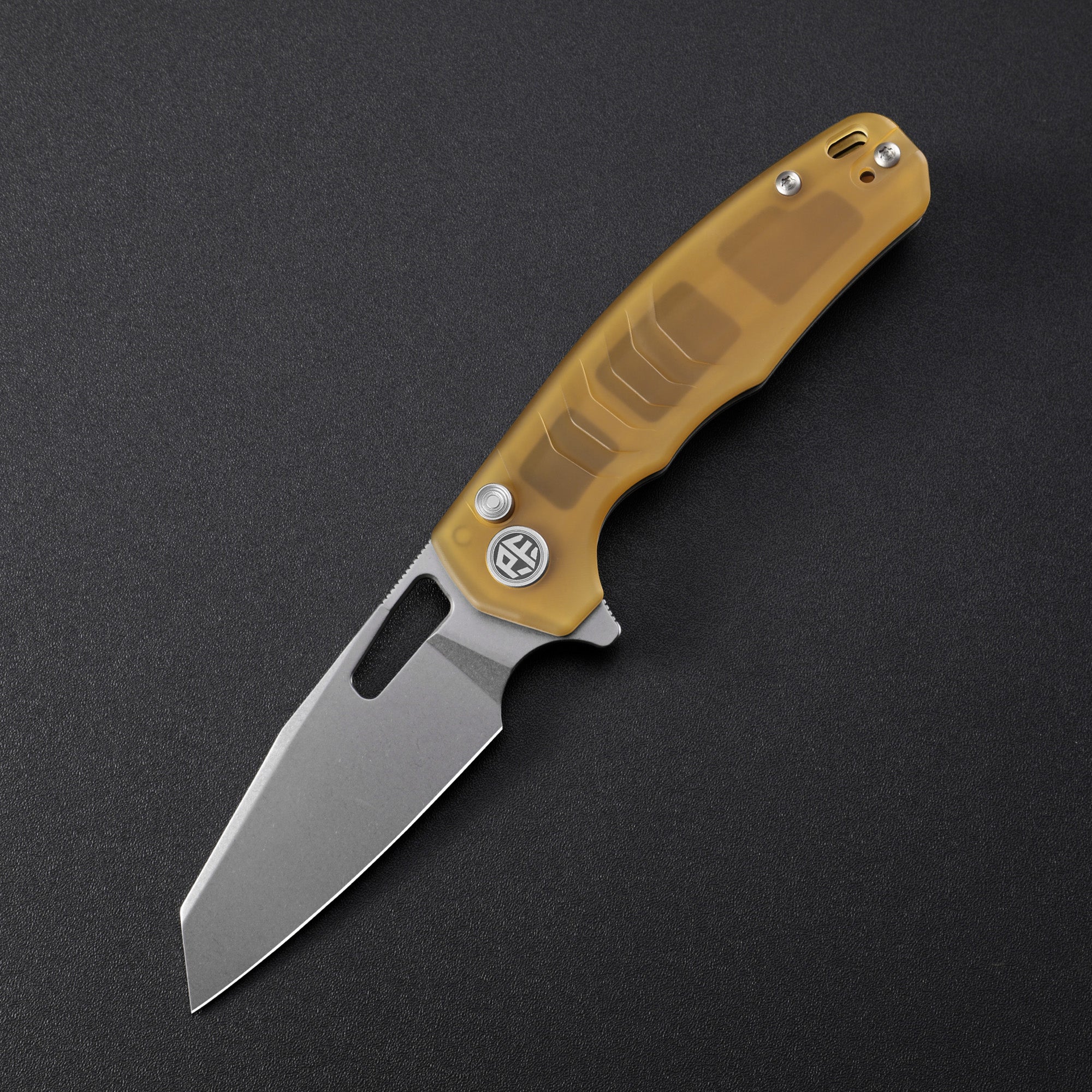 Petrified Fish PFE17 Trilobite,3.03" 14C28N Steel Blade,G10/ULTEM/Carbon Fiber Handle,Flipper Button Lock Folding Knife