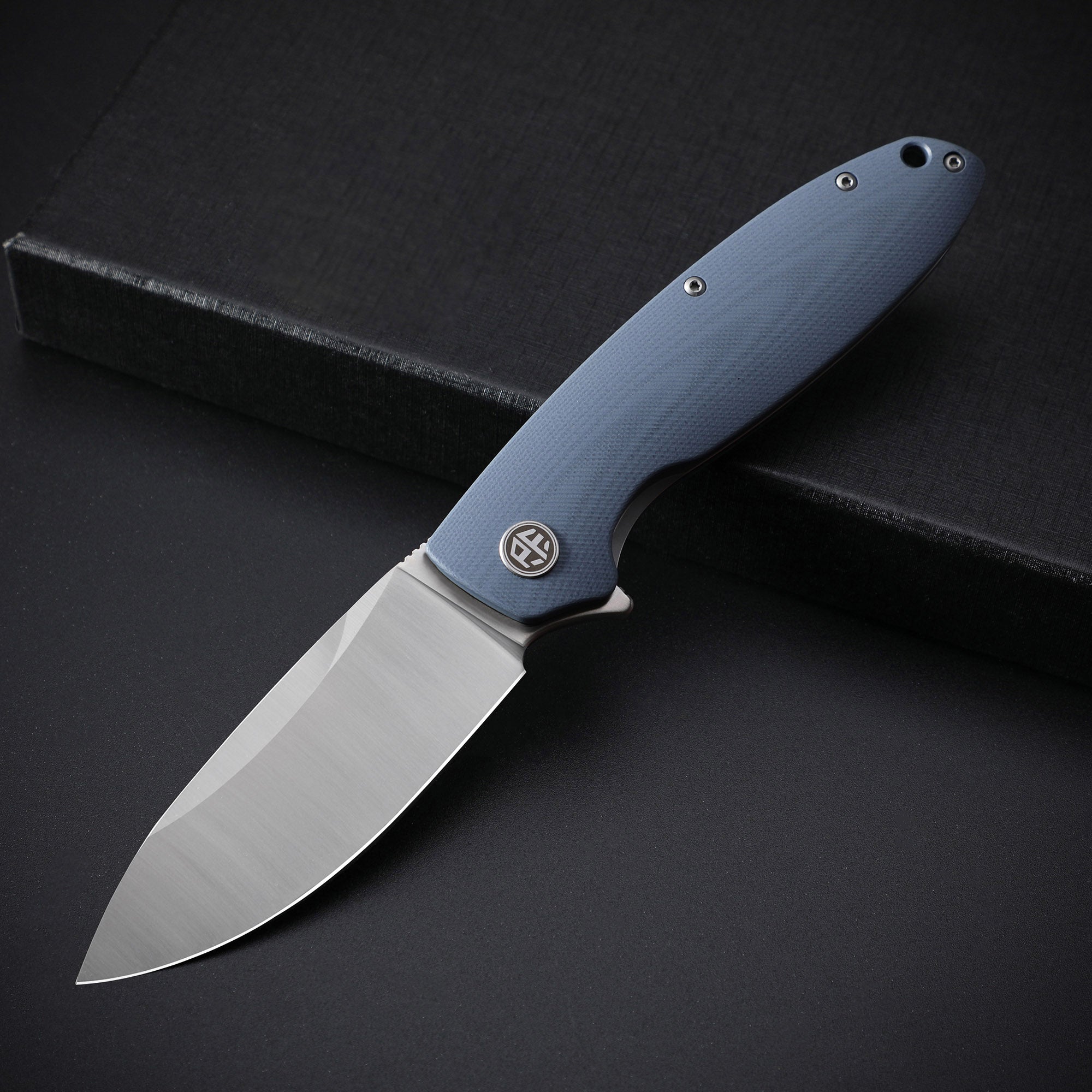 Petrified Fish PFB01 Terra ,3.54" D2 Blade, Gmascus/G10/Micarta Handle Flipper Liner lock Folding knife