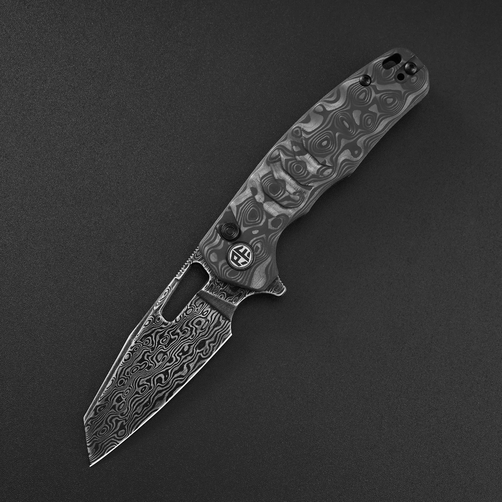 Petrified Fish PFE17 Trilobite,3.03" 14C28N Steel Blade,G10/ULTEM/Carbon Fiber Handle,Flipper Button Lock Folding Knife