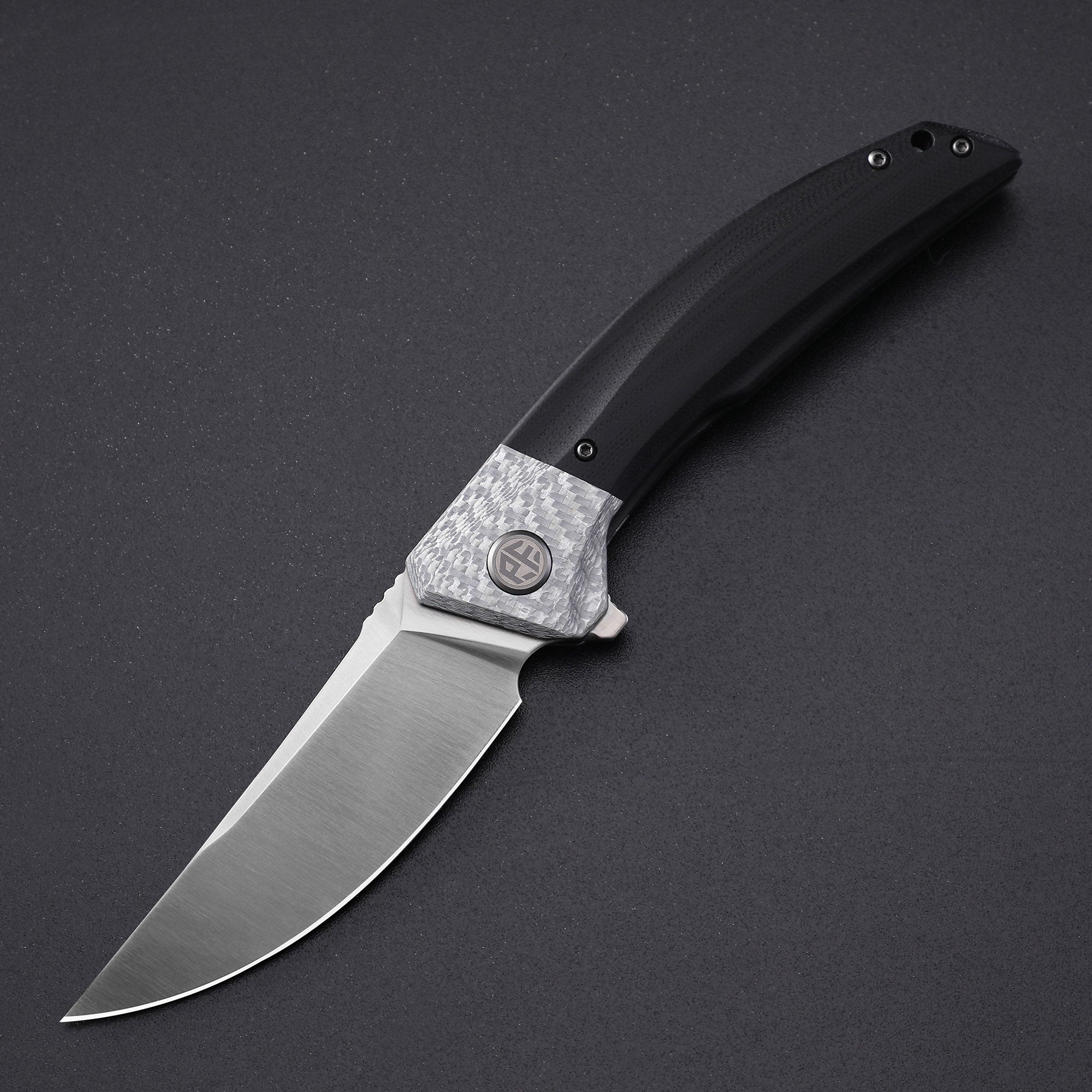 Petrified Fish PFP05 Deepsea ,3.66” K110 Blade,Carbon fiber/Micarta/Carbon fiber&G10 Handle Flipper Liner lock Folding knife