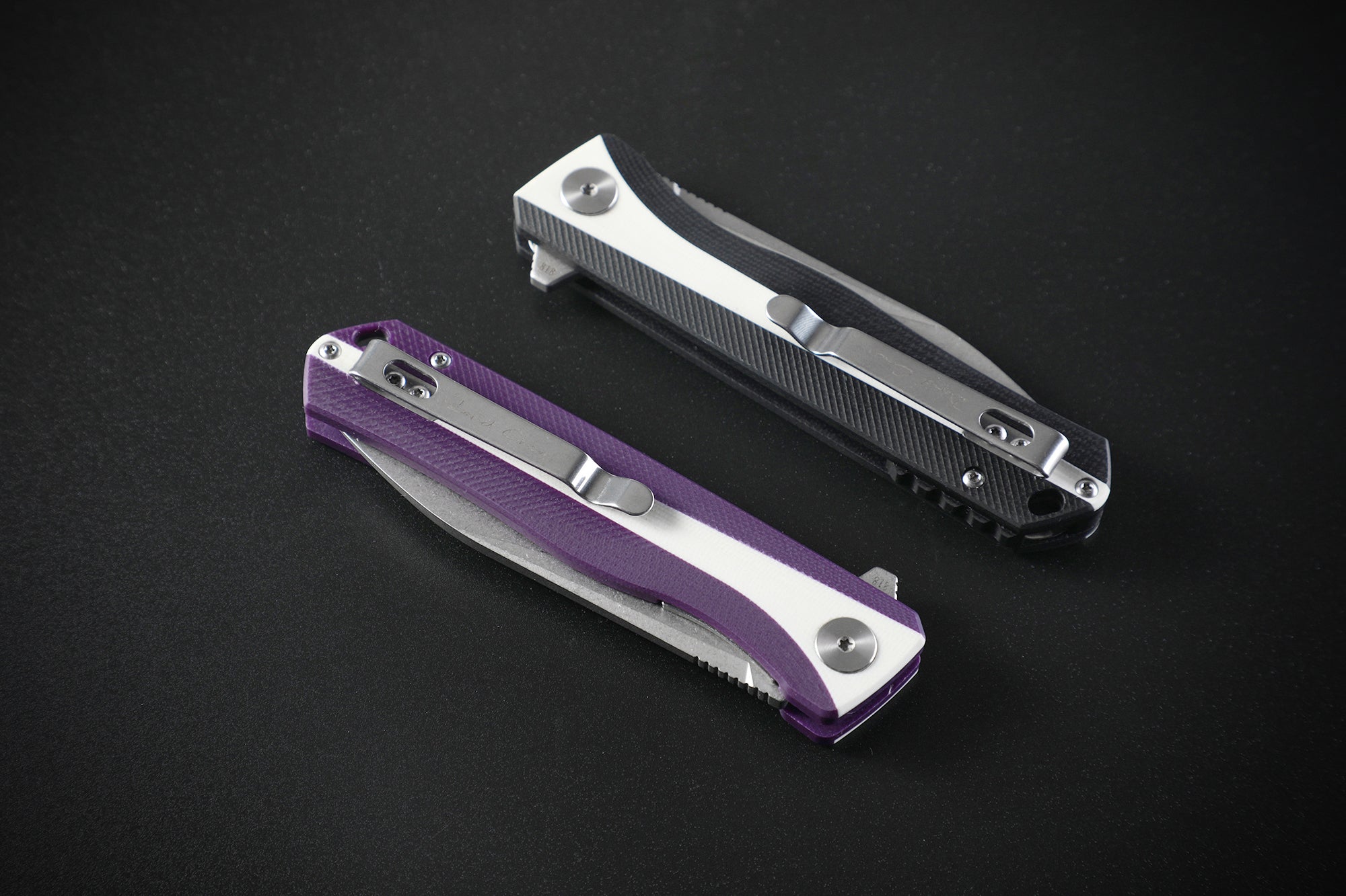 Petrified Fish PF818-Forward,3.54"D2 Steel Blade,G10/Micarta/G10+Carbon Fiber Handle, Flipper Liner lock Folding knife