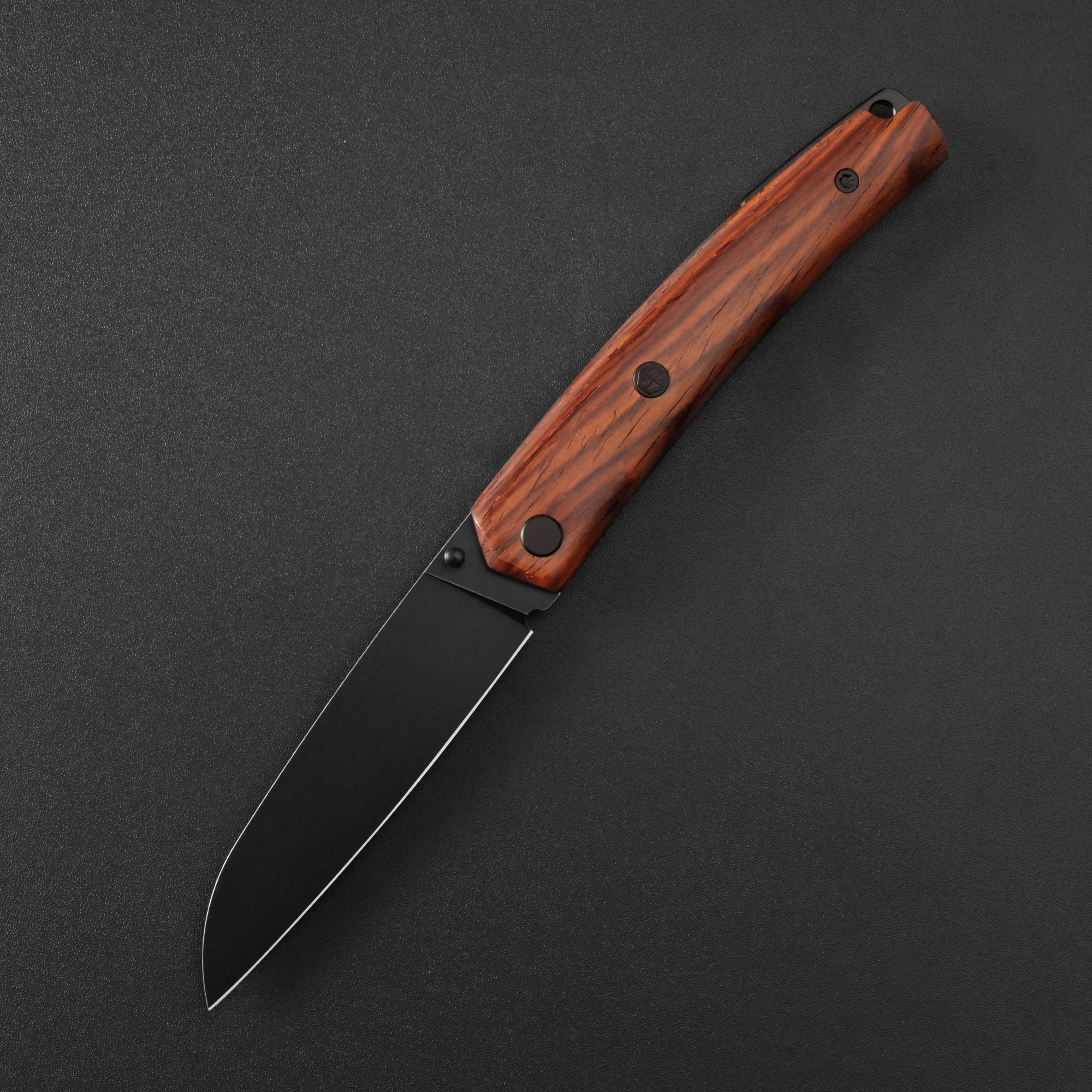 Petrified Fish PF719 V2-Patte,3.43"14C28N Steel Blade,Olive Wood/Carbon Fiber Handle,Thumb Stud Liner Lock Folding knife