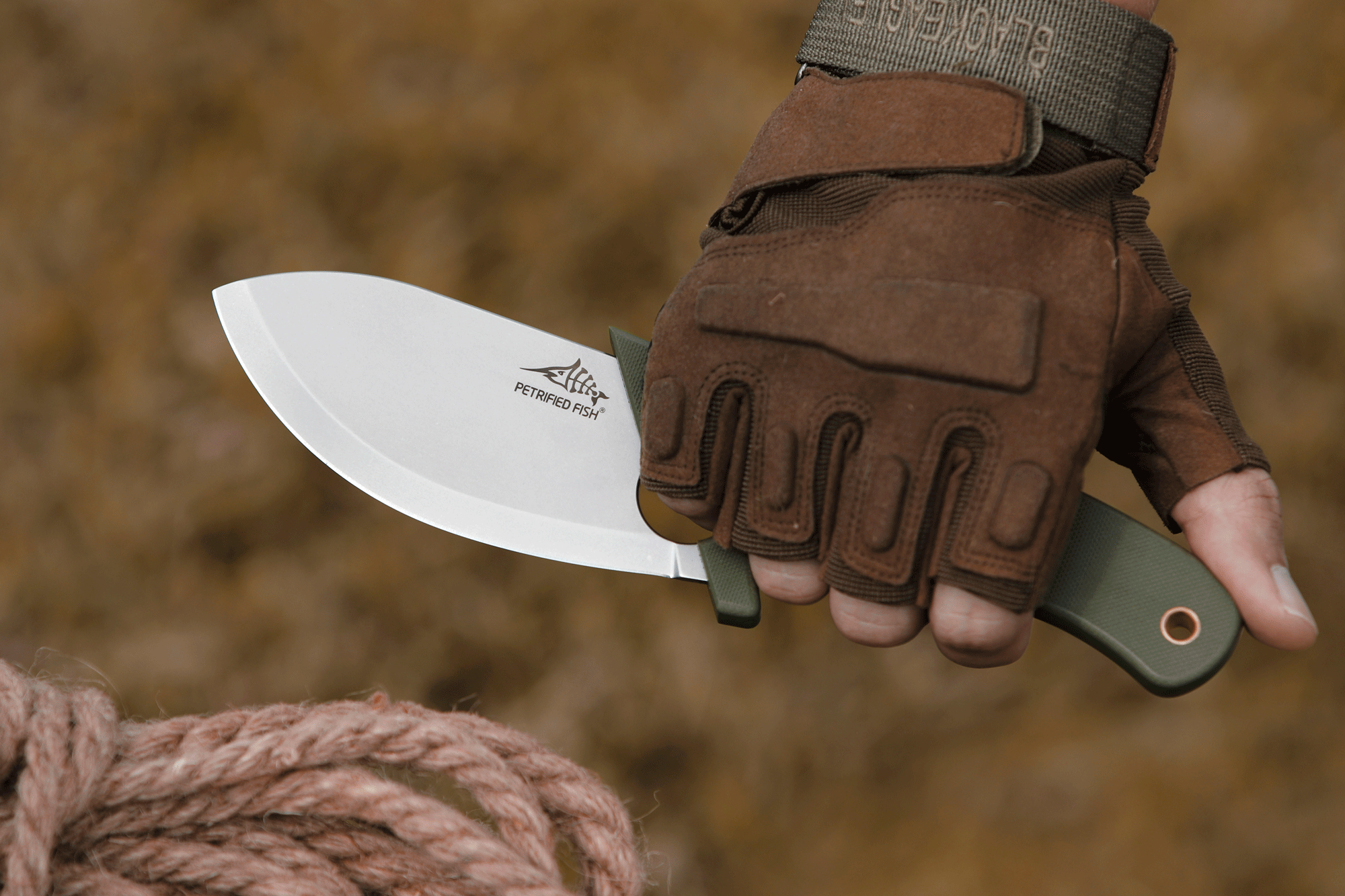 Petrified Fish PFH01 EEL , 3.46" 9CR18MOV Steel Blade, G10 Handle, Multifunctional Fixed Blade knife