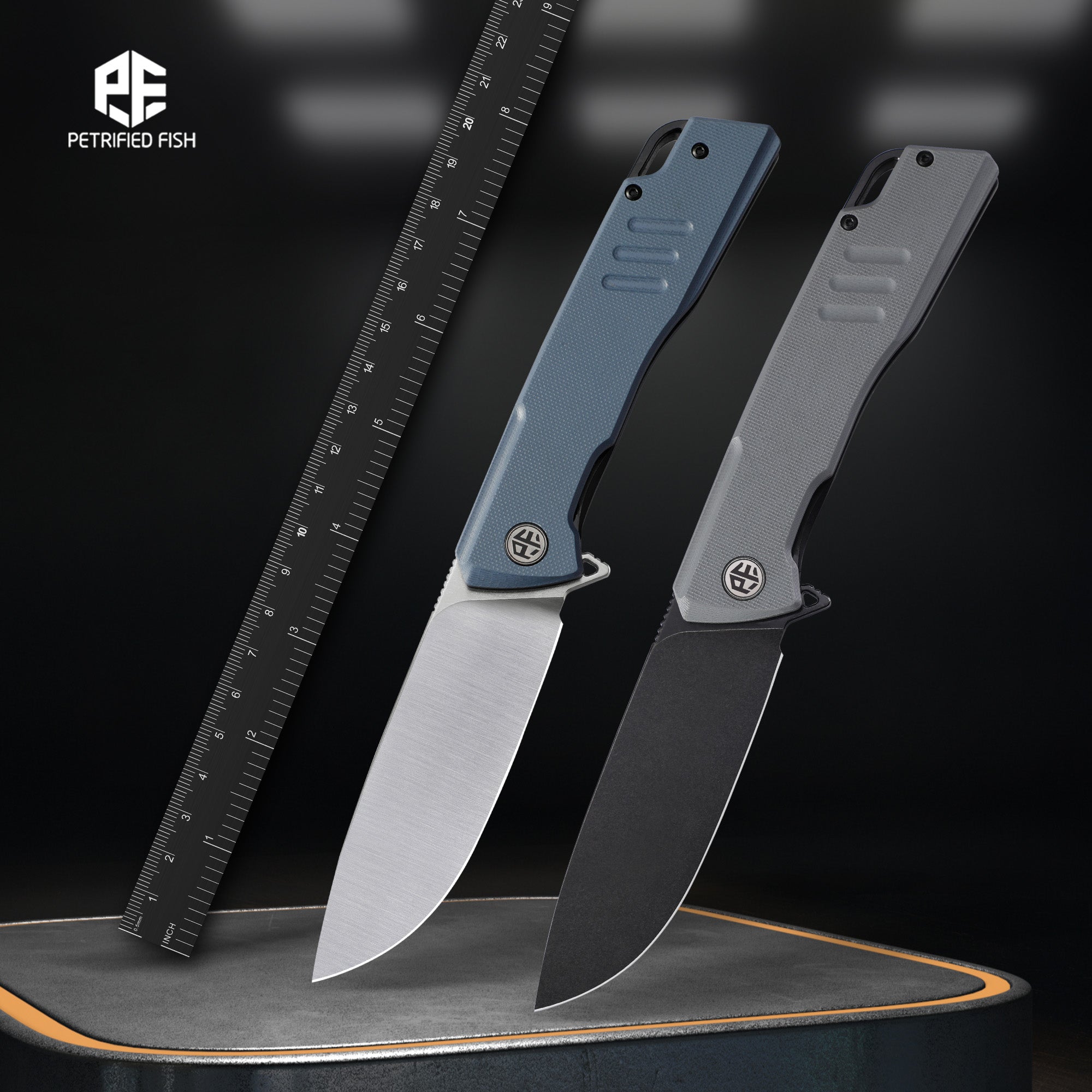 Petrified Fish PFB02 Loco,3.70" D2 Blade,150g G10 Handle Flipper Liner Lock Folding Knife