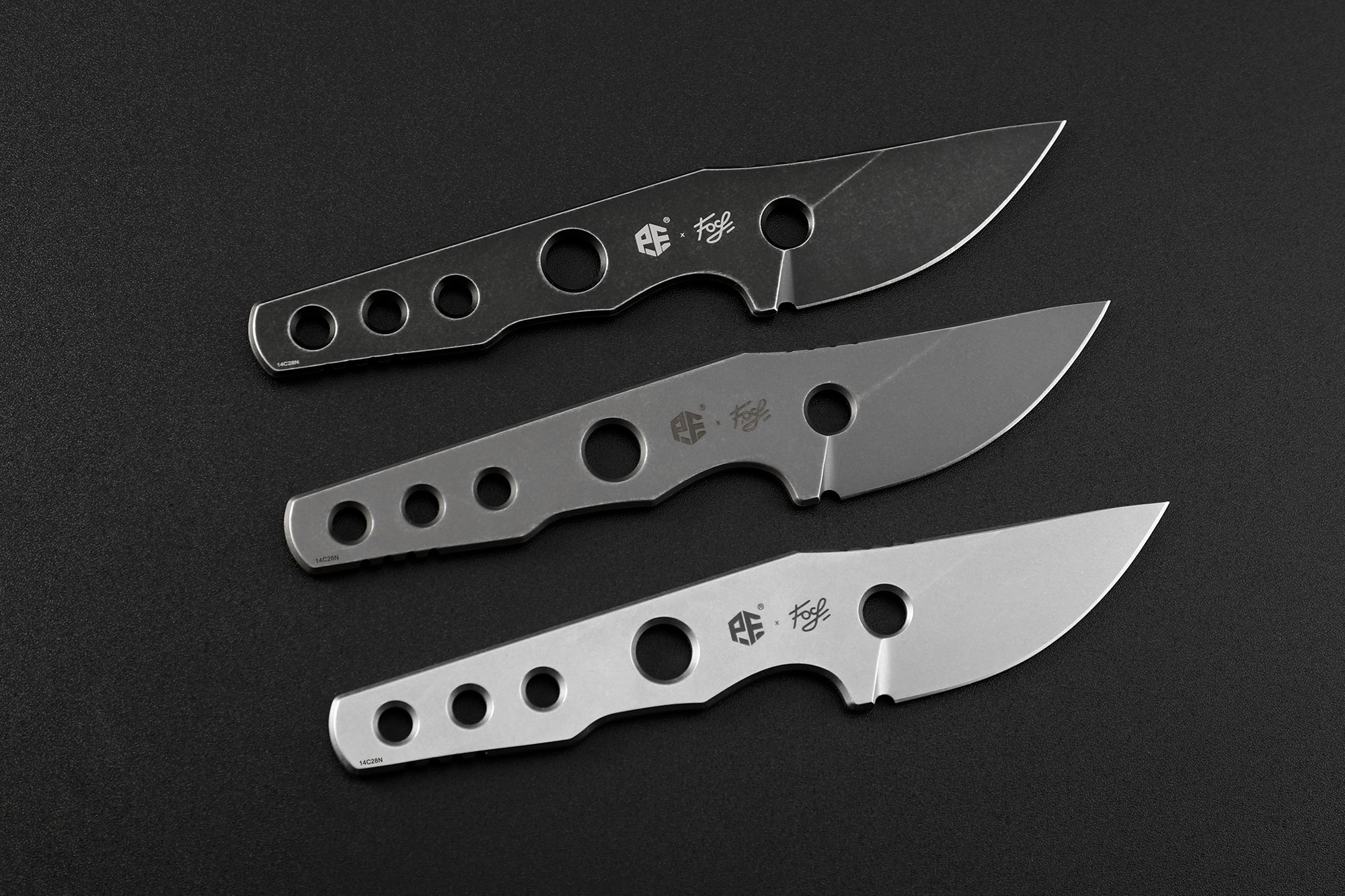 Petrified Fish PFE13 Bison ,2.4" 14C28N Stonewashed Blade, 71.5g Skeleton knife