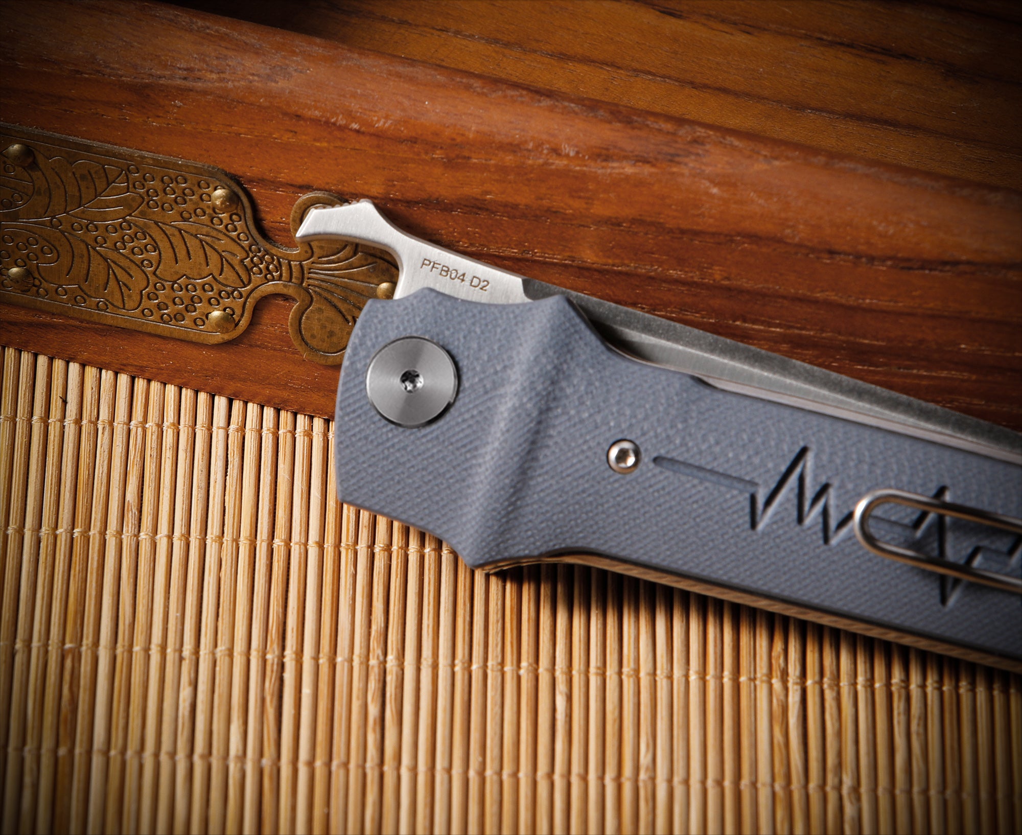 Petrified Fish PFB04 Tena , 3.82" D2 Steel Blade, G10 Handle, Front Flipper Liner lock Folding knife