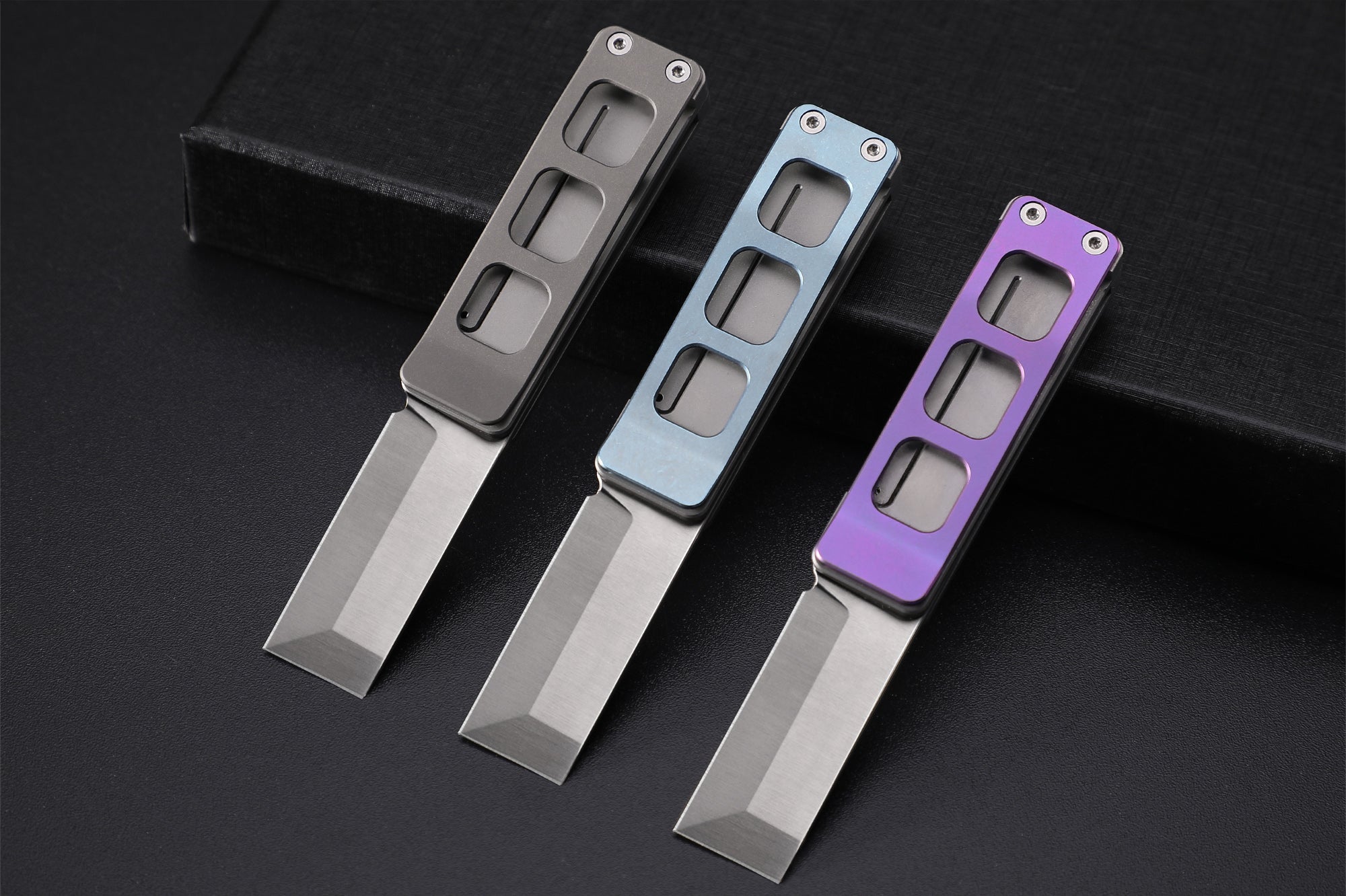 Petrified Fish PFE09 Cash ,1.81" 14C28N Satin Blade, 48g Titanium Handle Front Flipper Folding knife