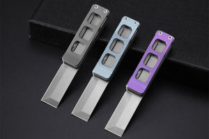Petrified Fish PFE09 Cash ,1.81" 14C28N Satin/Black Stonewashed Blade, 48g Titanium Handle Front Flipper Folding knife
