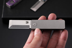 Petrified Fish PFE09 Cash ,1.81" 14C28N Satin Blade, 48g Titanium Handle Front Flipper Folding knife