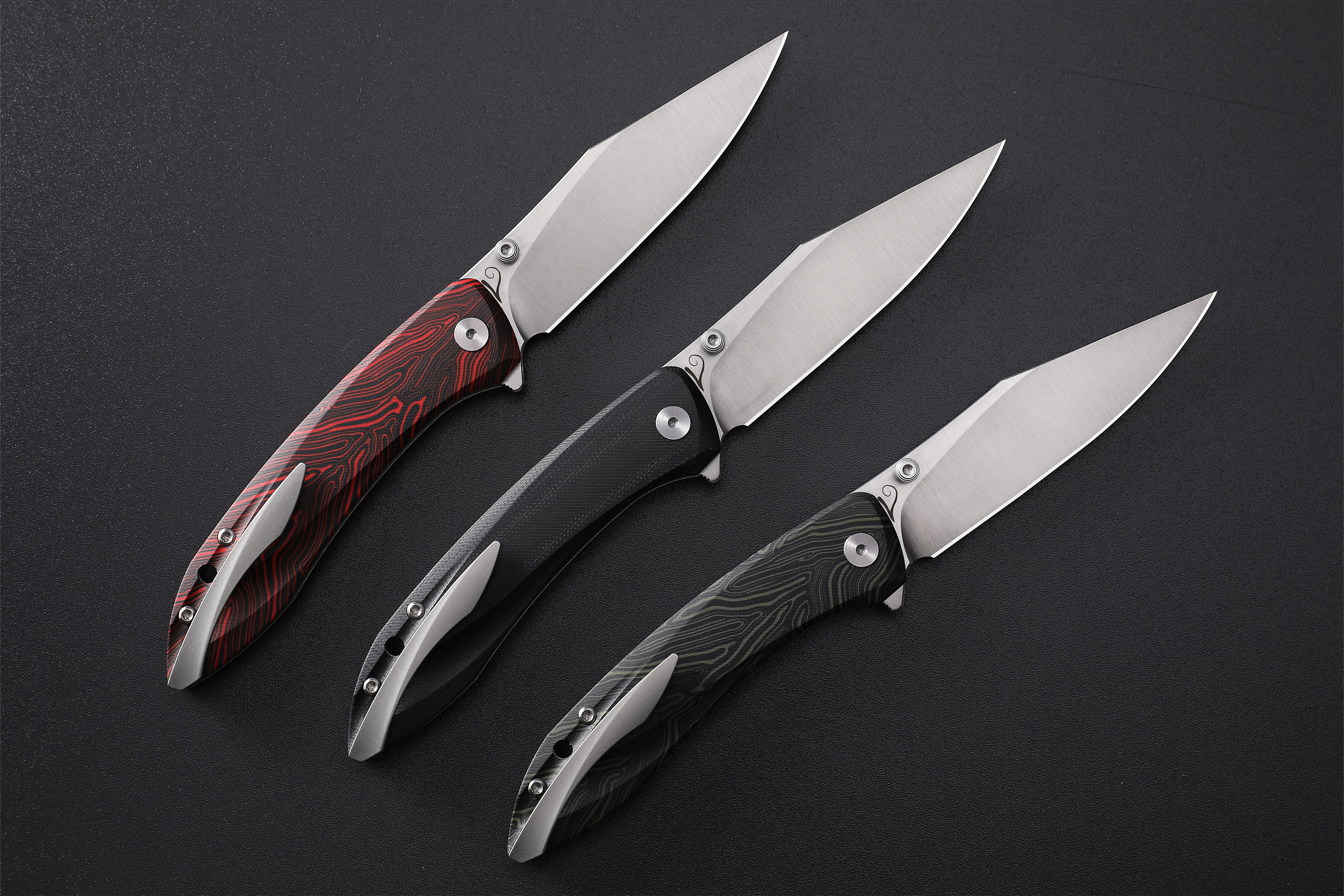 Petrified Fish PFE08 Grow ,3.62" K110 Satin Blade, 108g G10 Handle Button Lock Folding knife