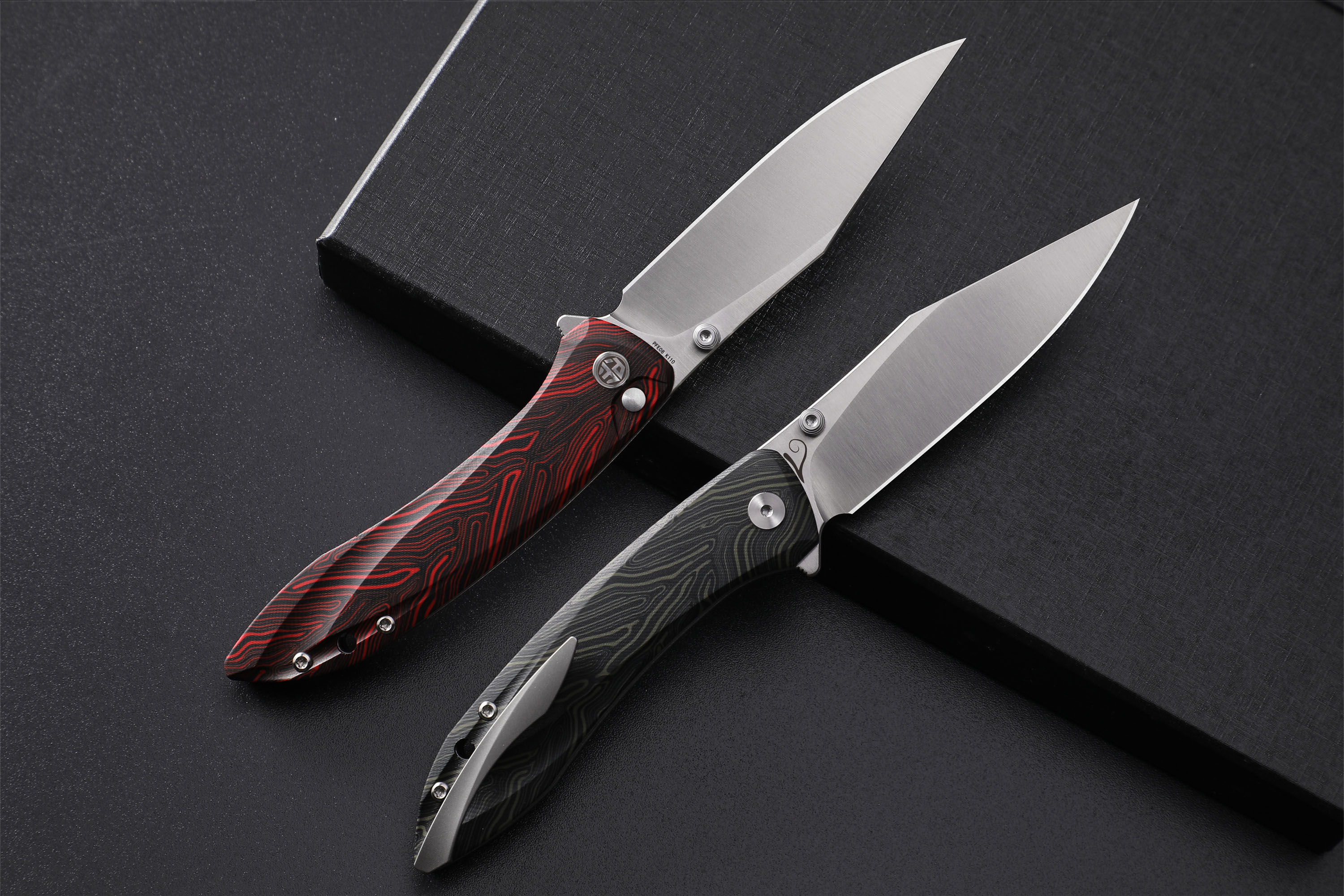 Petrified Fish PFE08 Grow ,3.62" K110 Satin Blade, 108g G10 Handle Button Lock Folding knife
