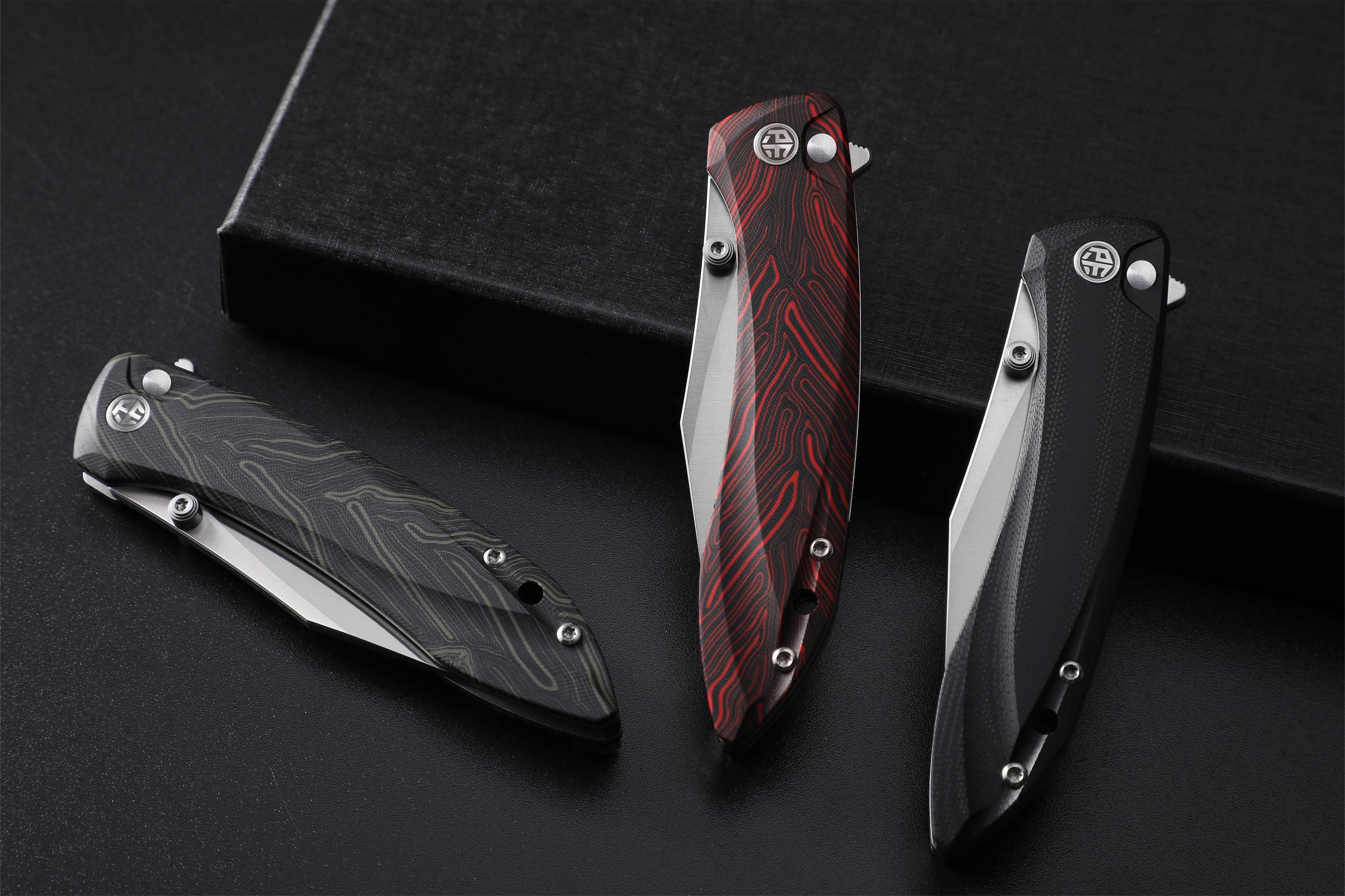 Petrified Fish PFE08 Grow ,3.62" K110 Satin Blade, 108g G10 Handle Button Lock Folding knife