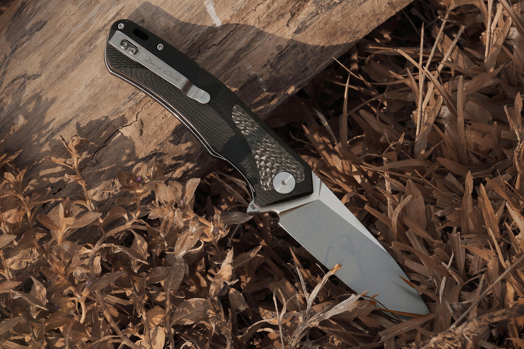 Petrified Fish PF838 Pub,3.74"D2 Steel Blade,Carbon Fiber&G10 Handle, Flipper Liner lock Folding knife