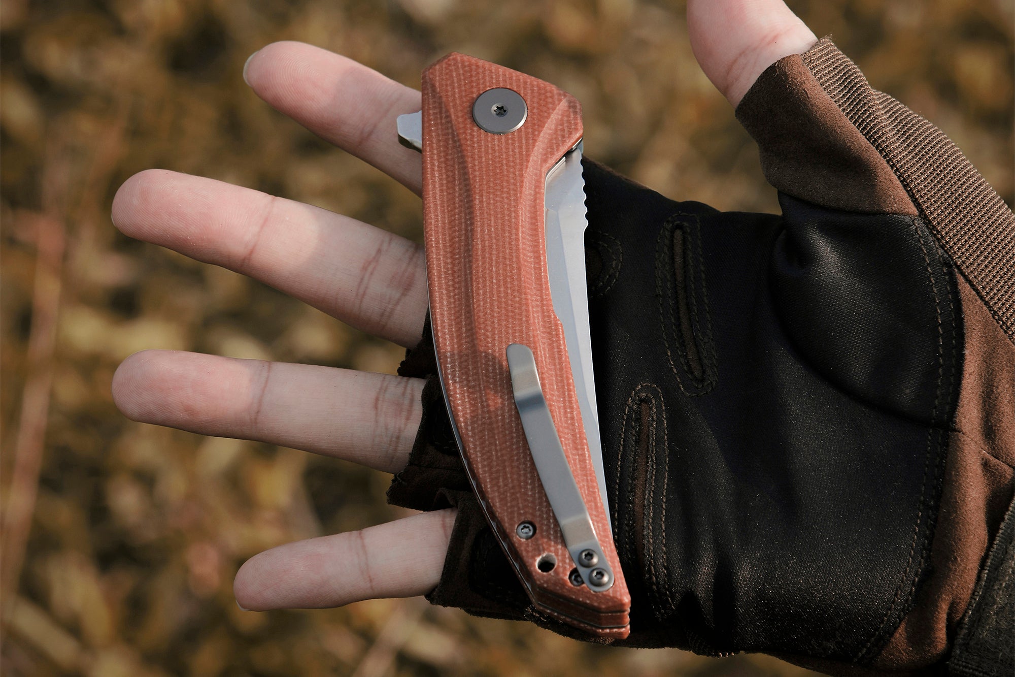 Petrified Fish PFP05 Deepsea ,3.66” K110 Blade,Carbon fiber/Micarta/Carbon fiber&G10 Handle Flipper Liner lock Folding knife