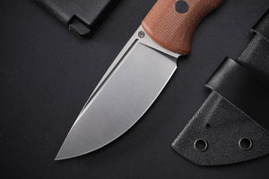 Petrified Fish PFP01F Beluga ,3.62" N690 Satin Blade, 166g G10/Micarta Handle Fixed Blade Knife