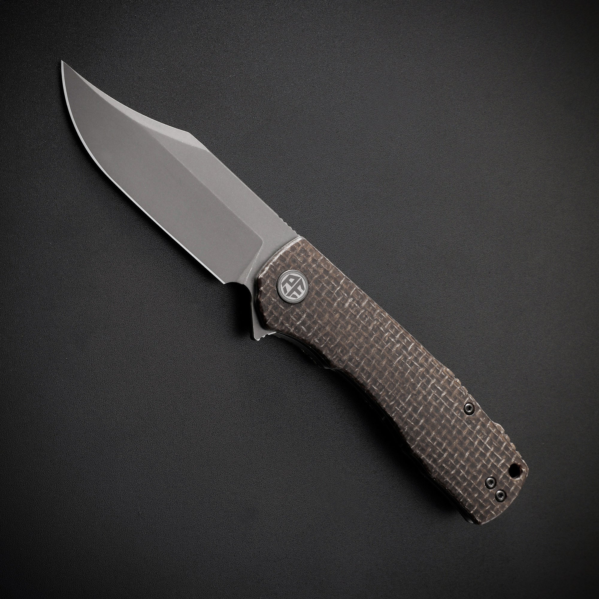Petrified Fish PFP03 Victor ,3.58" K110 Satin Blade,140g Micarta Handle Flipper Liner lock Folding knife