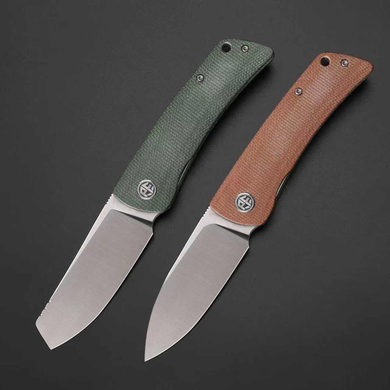 Petrified Fish PFE05 Flavorist ,3.15" K110 Satin Blade, 94g Micarta Handle Front Flipper Liner lock Folding knife