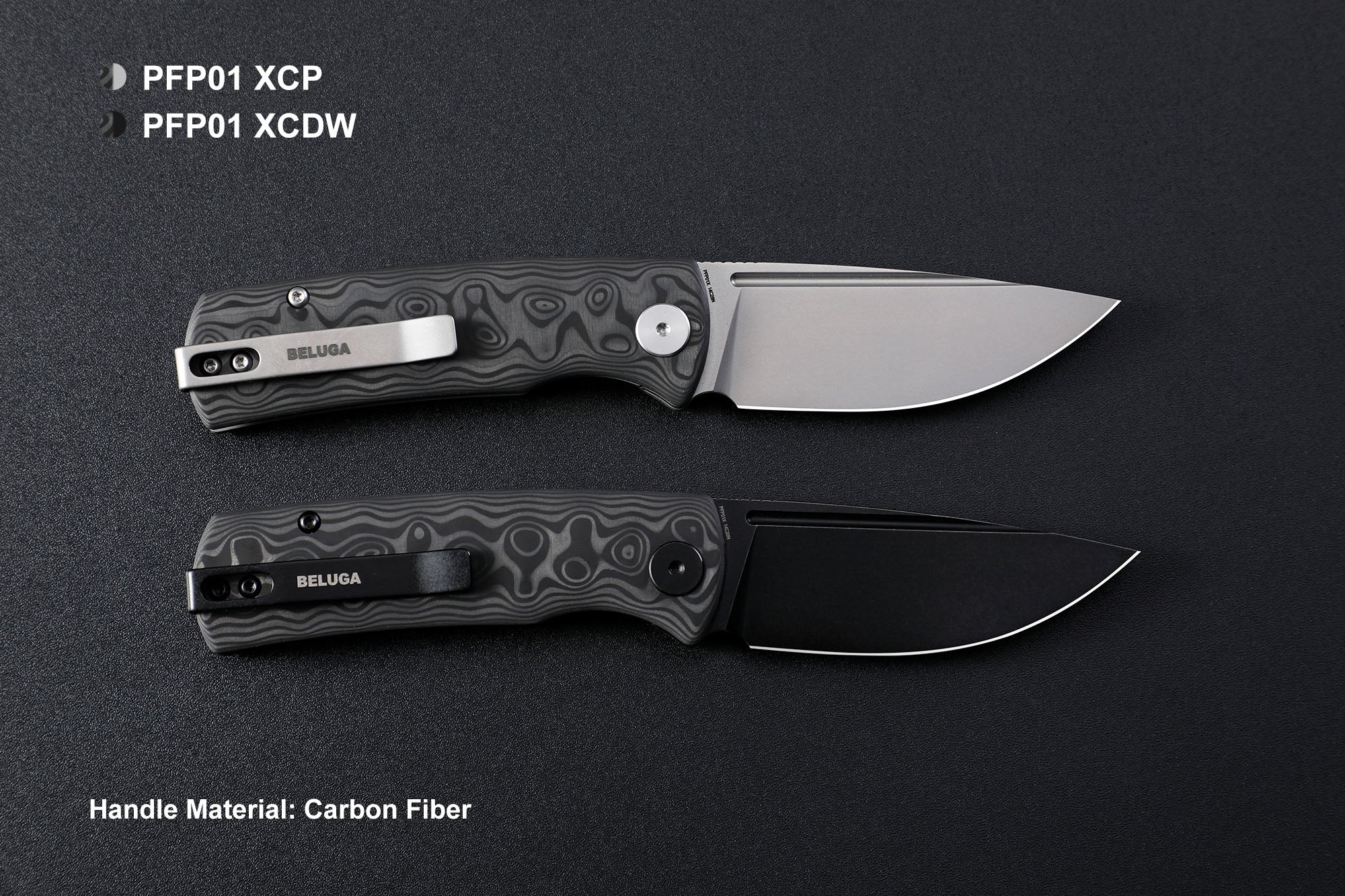 Petrified Fish PFP01X Beluga ,2.99" 14C28N Blade,95.6g G10/Carbon Fiber Handle Front Flipper Liner lock Folding knife