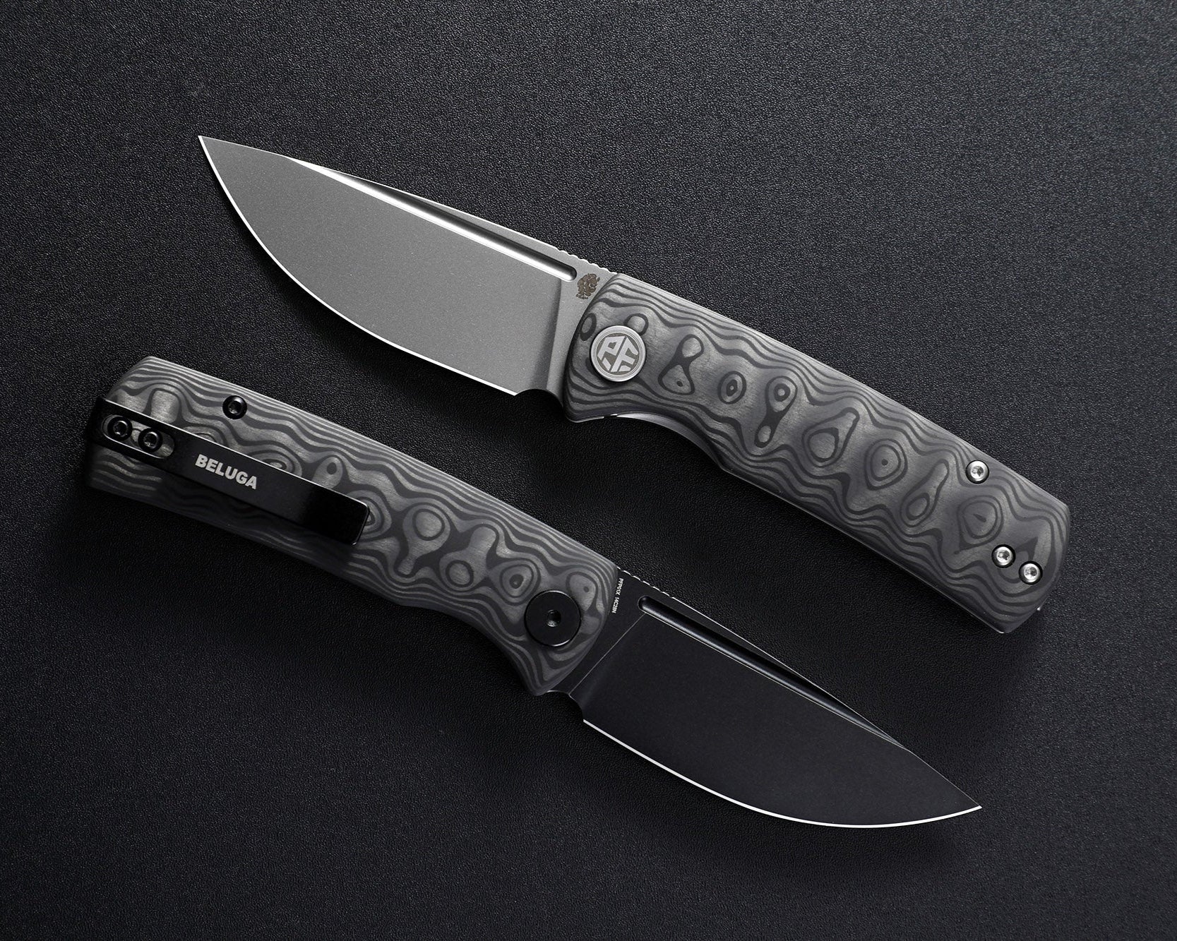 Petrified Fish PFP01X Beluga ,2.99" 14C28N Blade,95.6g G10/Carbon Fiber Handle Front Flipper Liner lock Folding knife