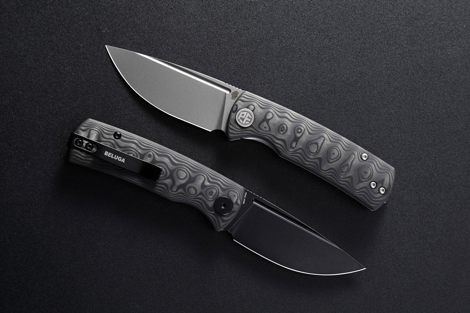 Petrified Fish PFP01X Beluga ,2.99" 14C28N Blade,95.6g G10/Carbon Fiber Handle Front Flipper Liner lock Folding knife