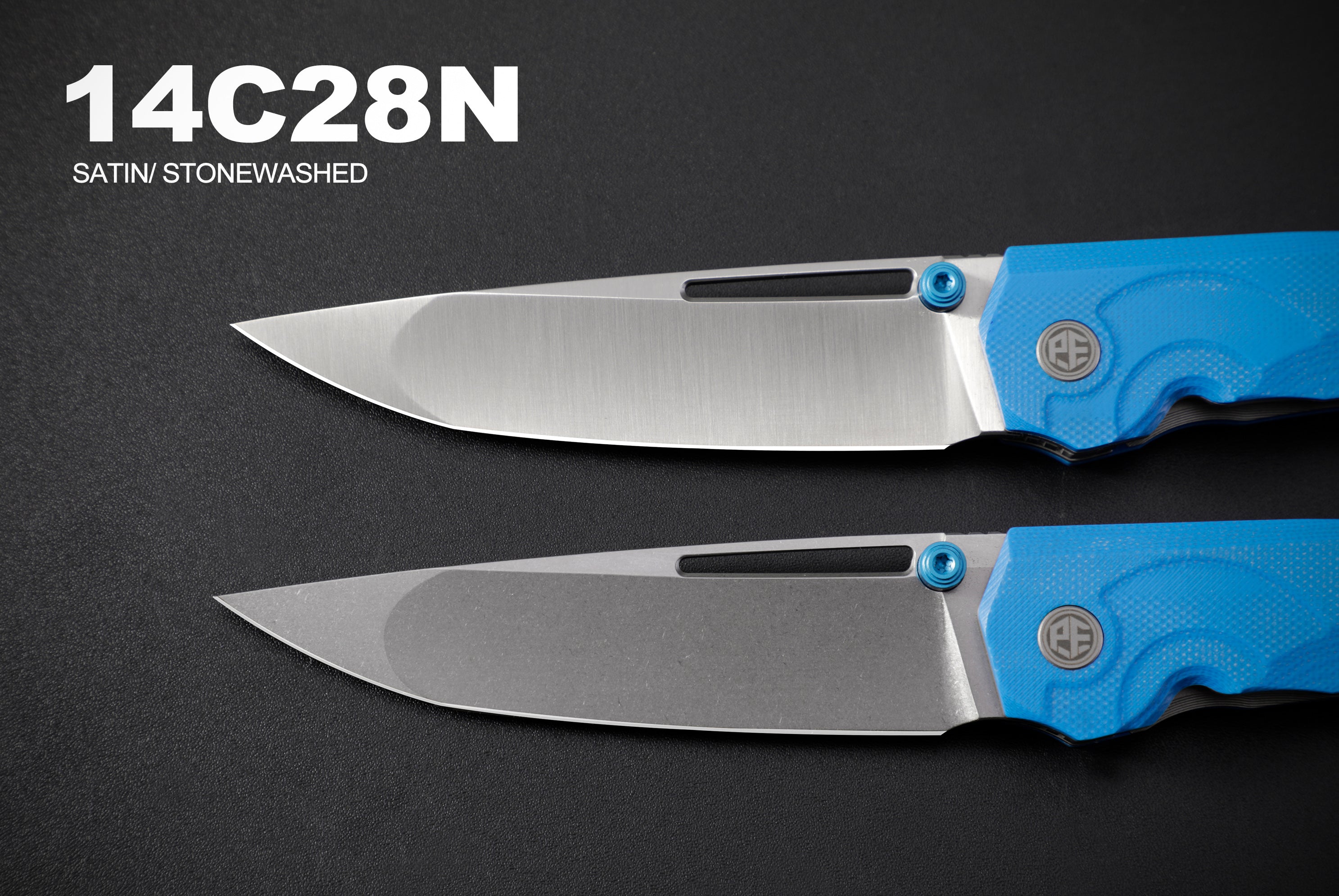 Petrified Fish PFP11- Ripple , 3.78" 14C28N Steel Hollow Blade, G10 Handle, Front Flipper Liner lock Folding knife