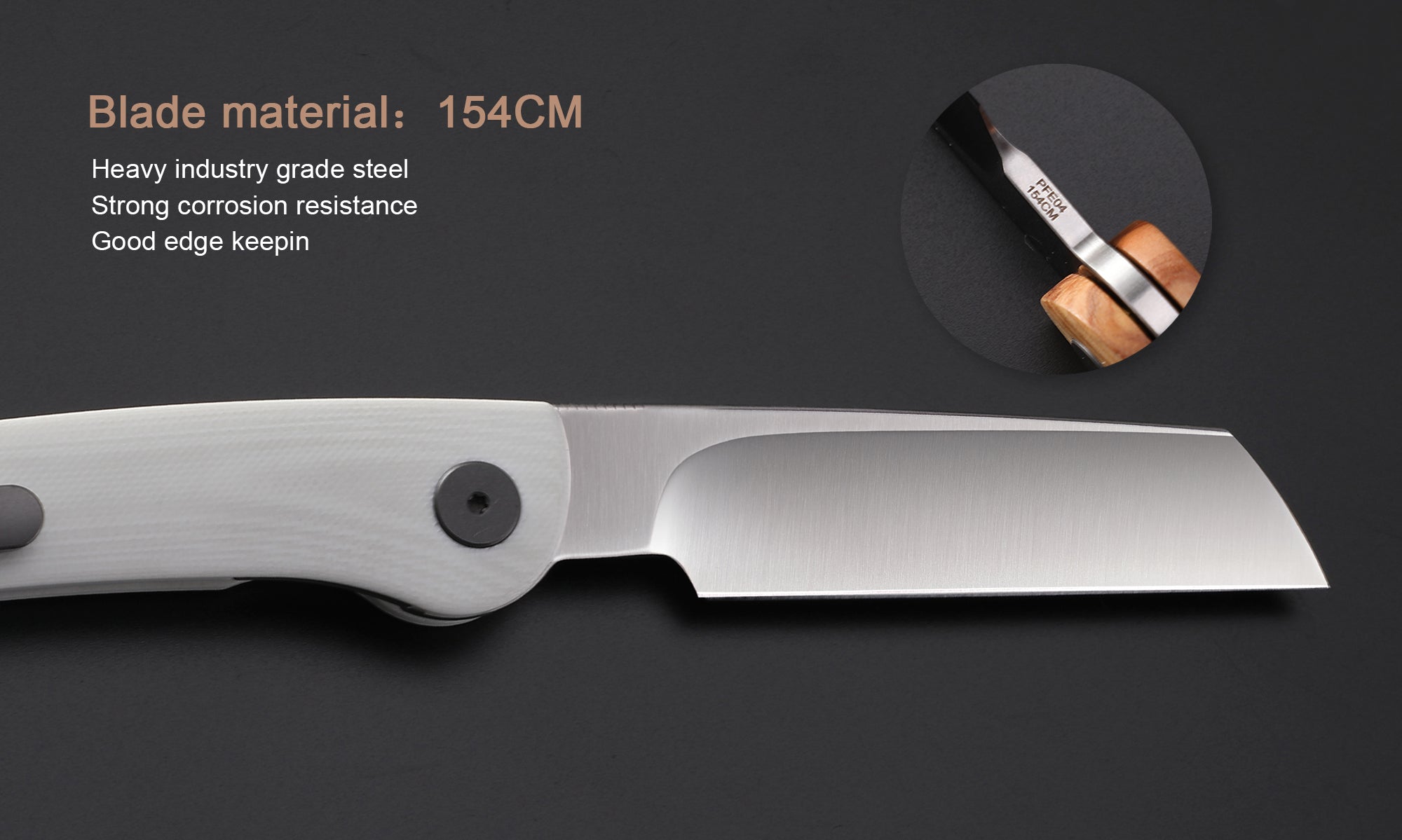 Petrified Fish PFE04 Scholar ,3.7" 154CM Satin/Stonewashed Blade,  Front Flipper Liner lock Folding knife