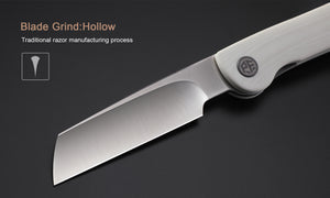Petrified Fish PFE04 Scholar ,3.7" 154CM Satin Blade,  Front Flipper Liner lock Folding knife